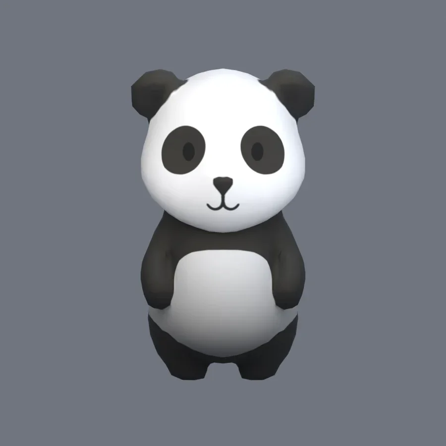 Stylized Animal Panda, 3D model preview 1