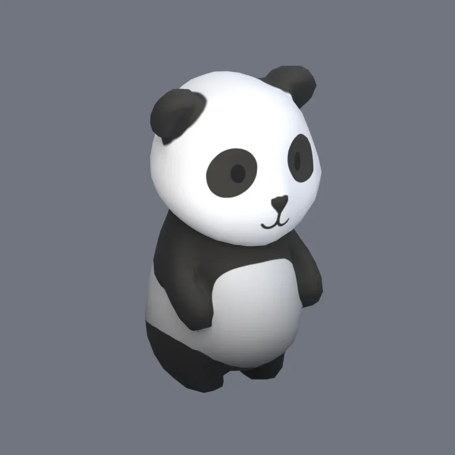 Stylized Animal Panda, 3D model preview 2