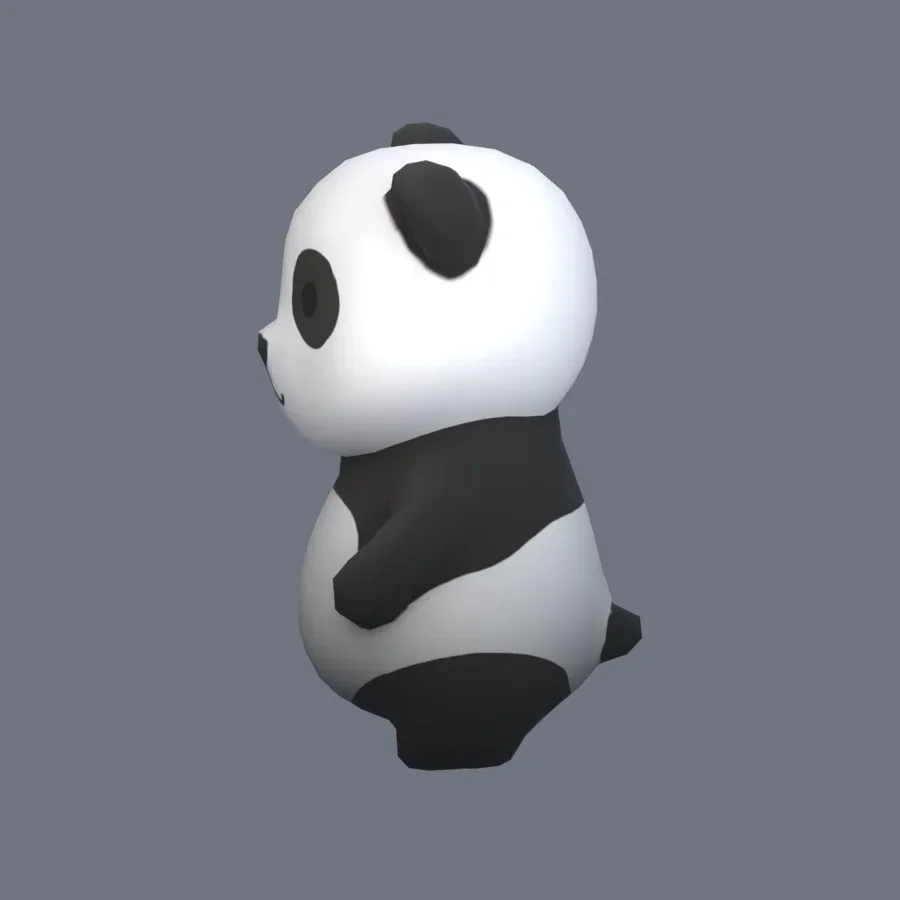 Stylized Animal Panda, 3D model preview 3