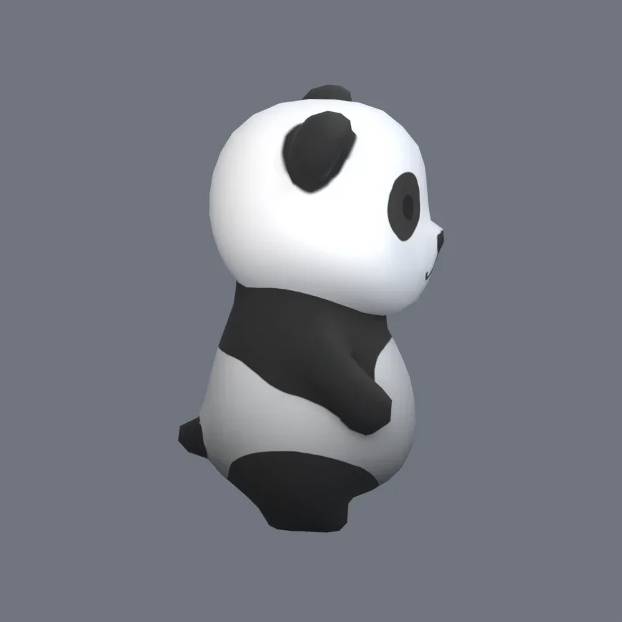 Stylized Animal Panda, 3D model preview 5
