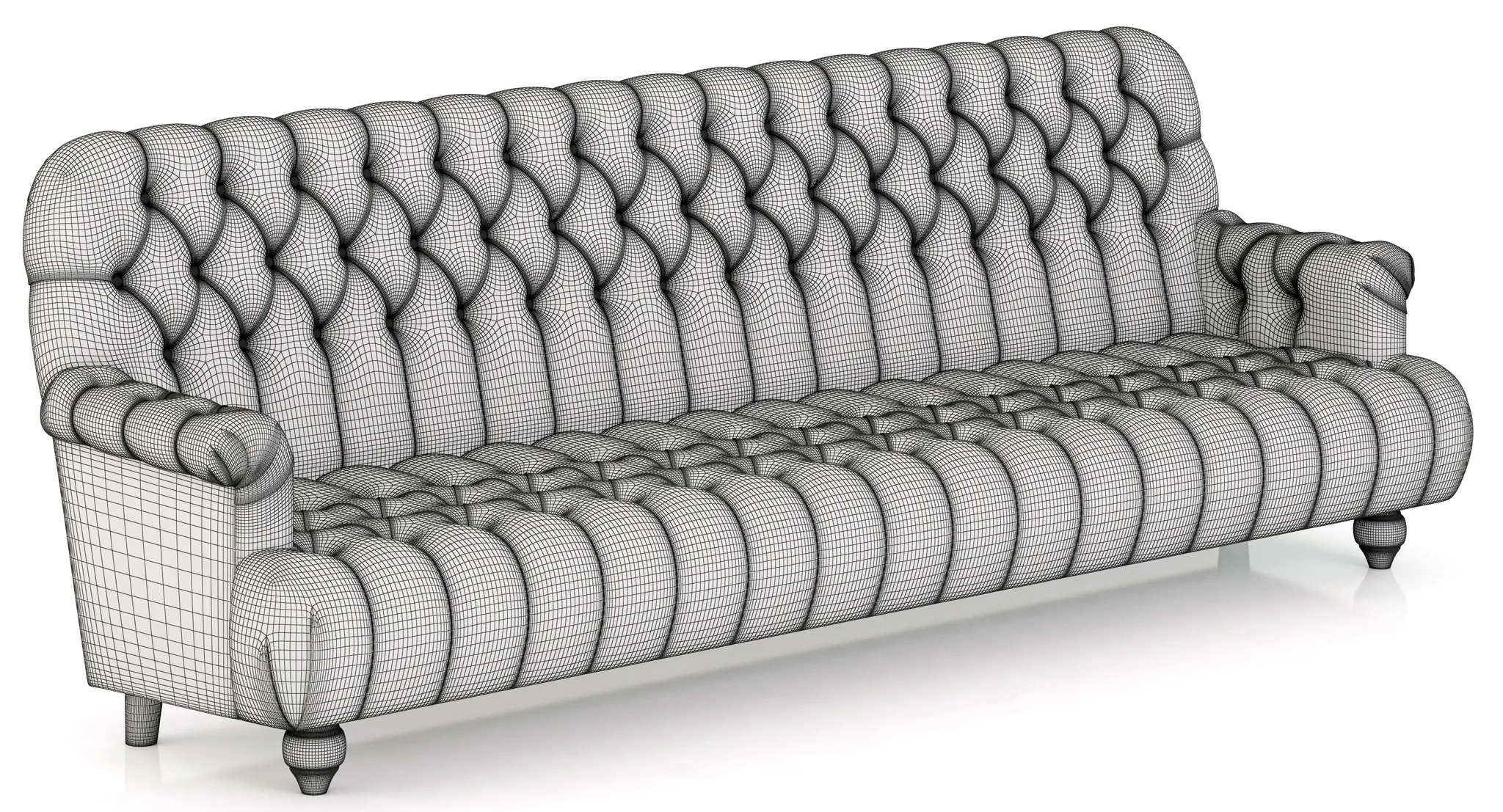 Restoration Hardware 1860 Napoleonic Tufted Upholstered Sofa — 3D model preview 2