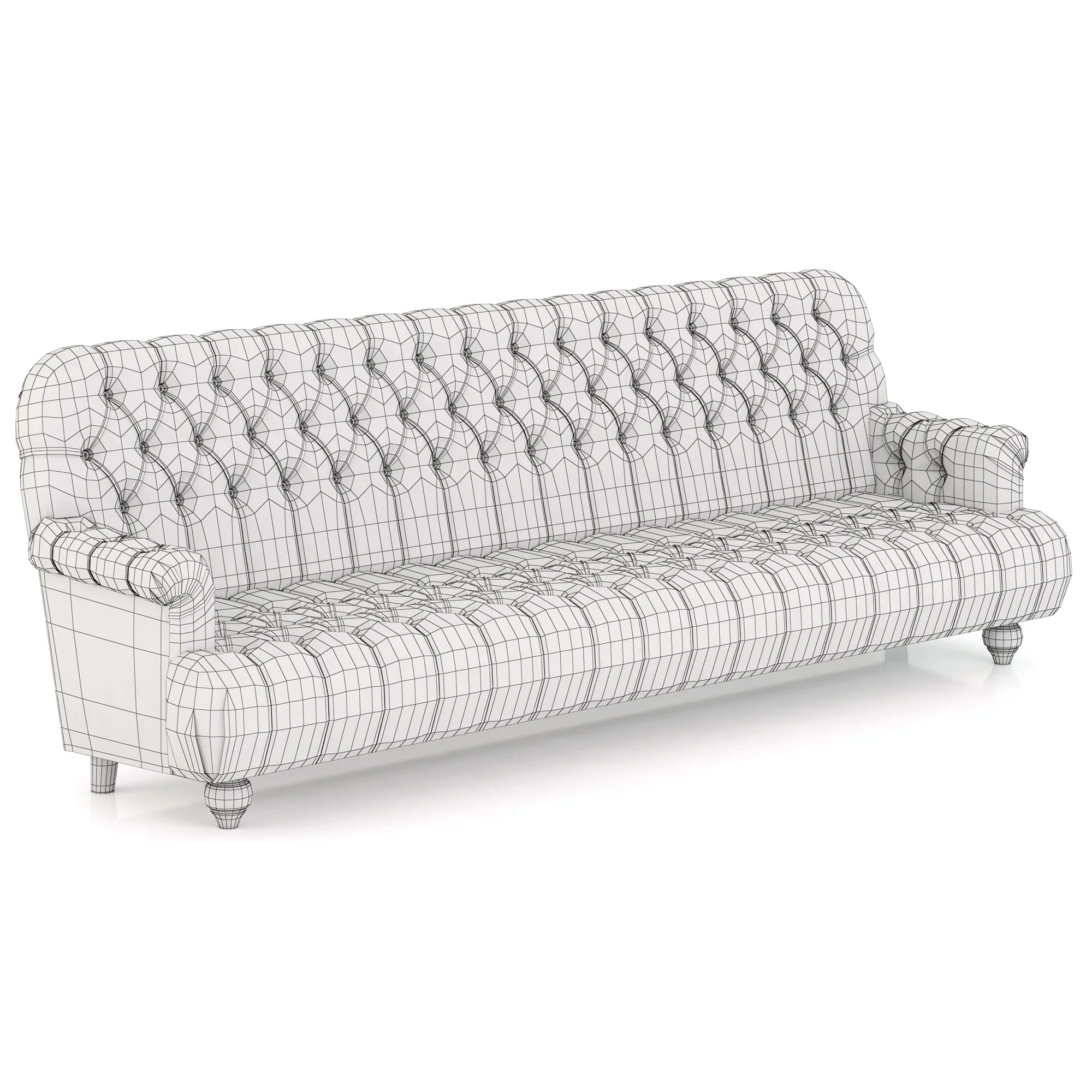 Restoration Hardware 1860 Napoleonic Tufted Upholstered Sofa — 3D model preview 3