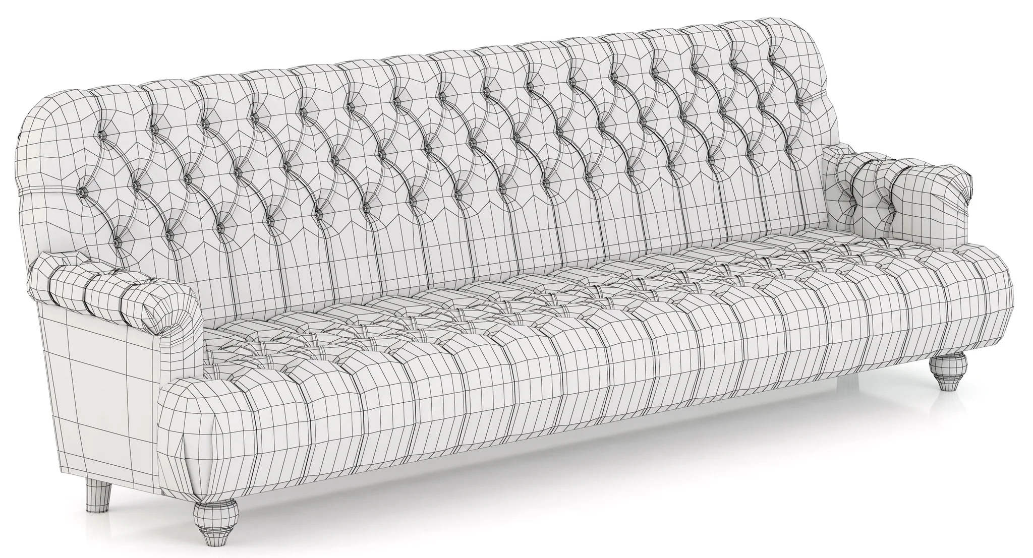 Restoration Hardware 1860 Napoleonic Tufted Upholstered Sofa — 3D model preview 4