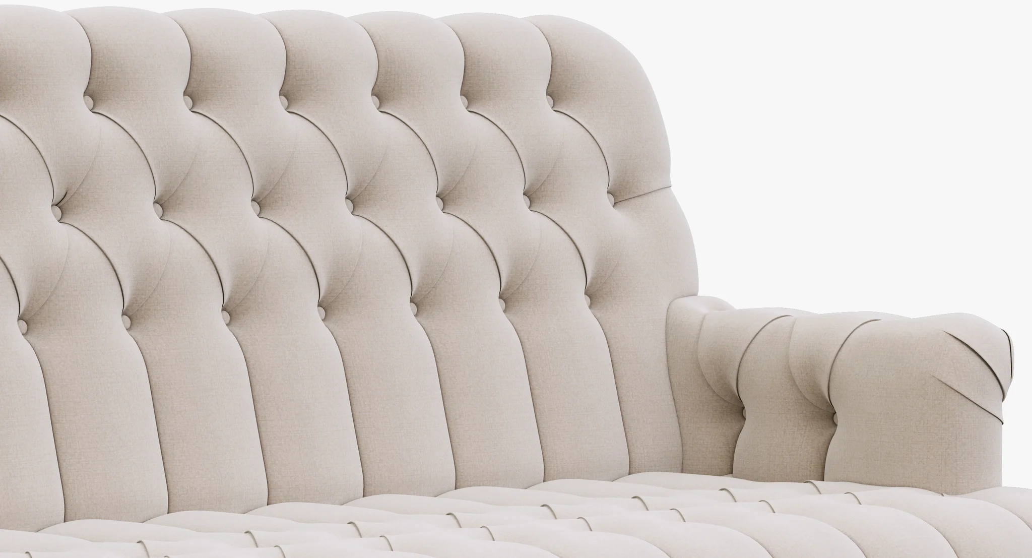 Restoration Hardware 1860 Napoleonic Tufted Upholstered Sofa — 3D model preview 5
