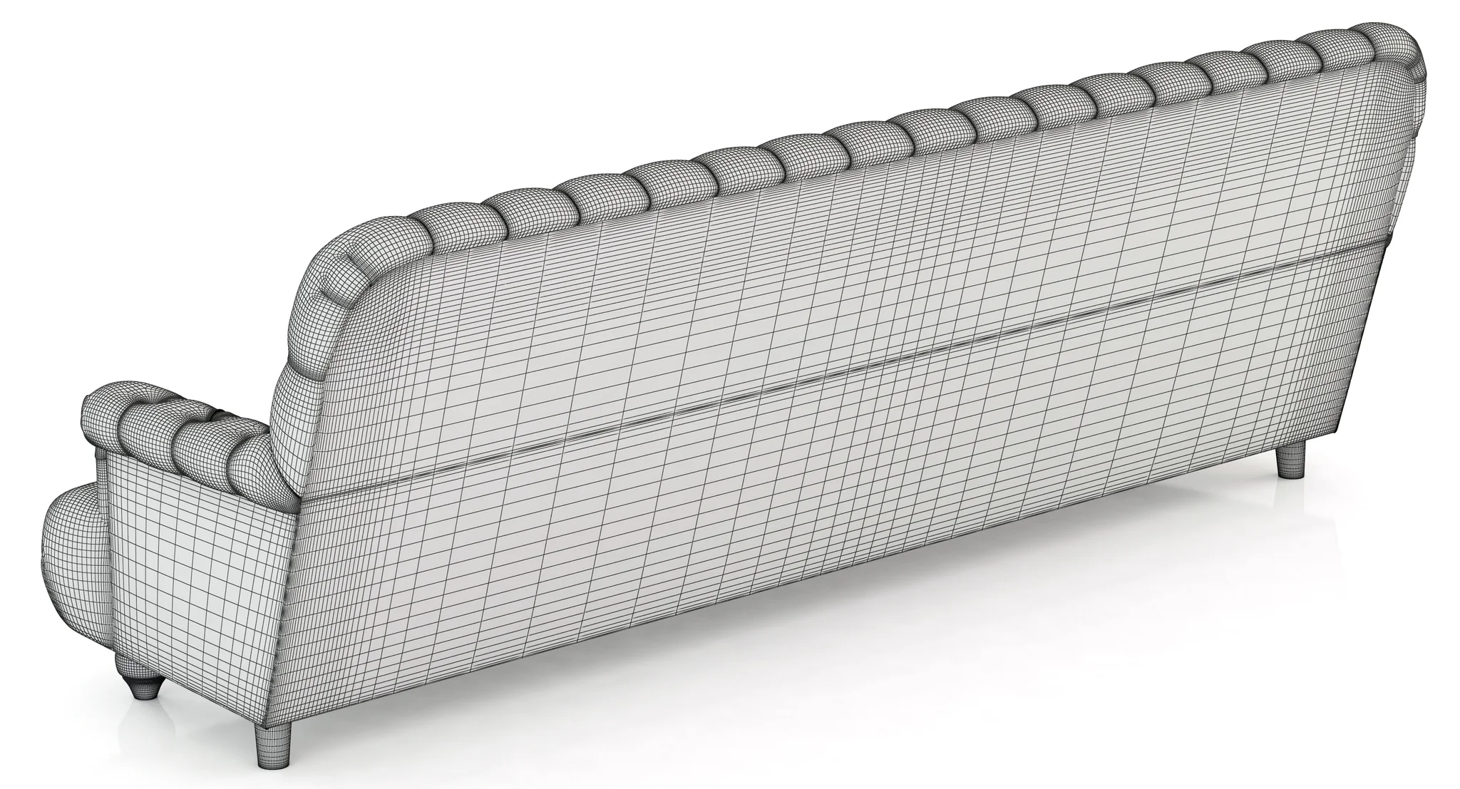 Restoration Hardware 1860 Napoleonic Tufted Upholstered Sofa — 3D model preview 7