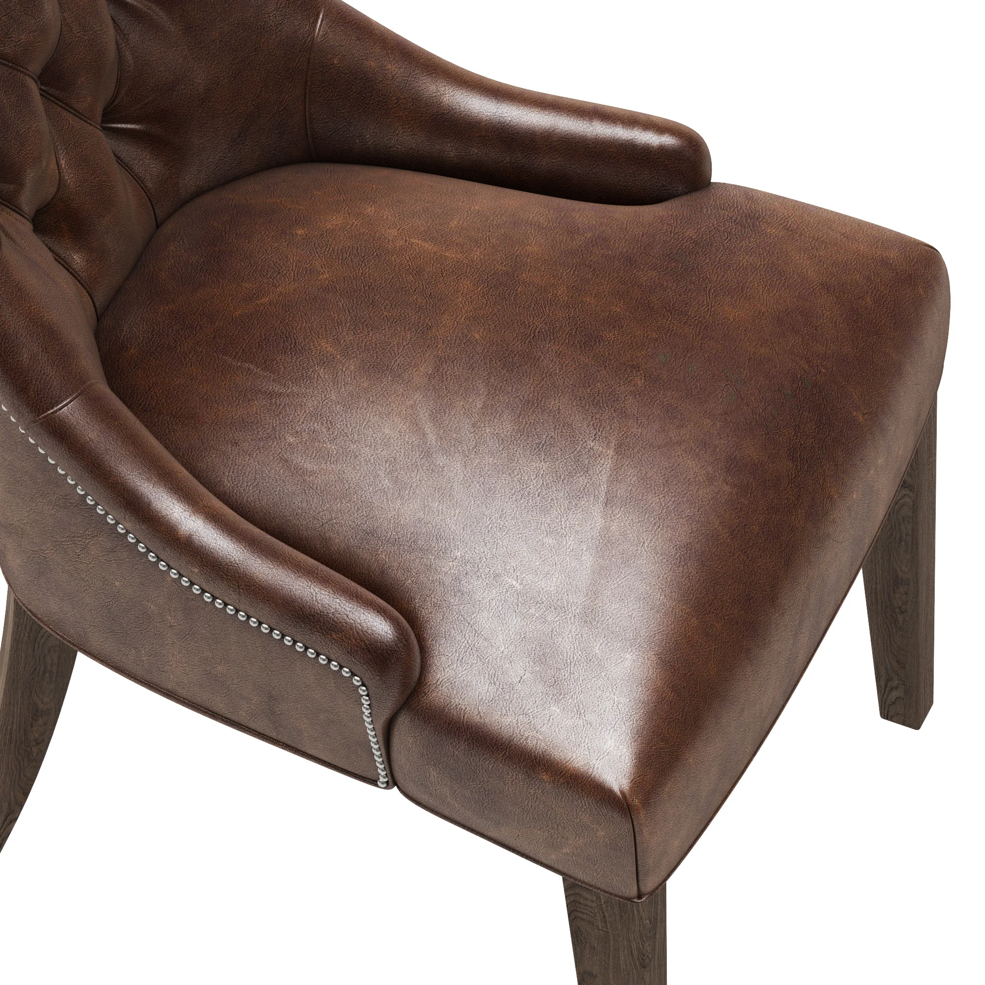 Restoration Hardware Martine Tufted Leather Armchair — 3D model preview 6