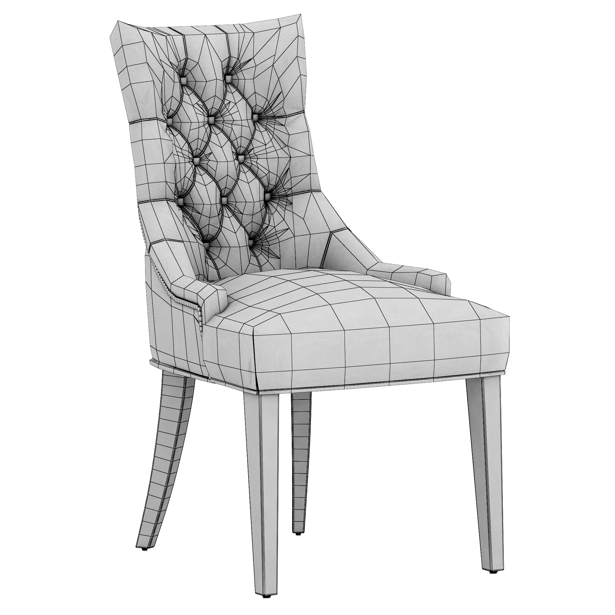 Restoration Hardware Martine Tufted Leather Armchair — 3D model preview 8