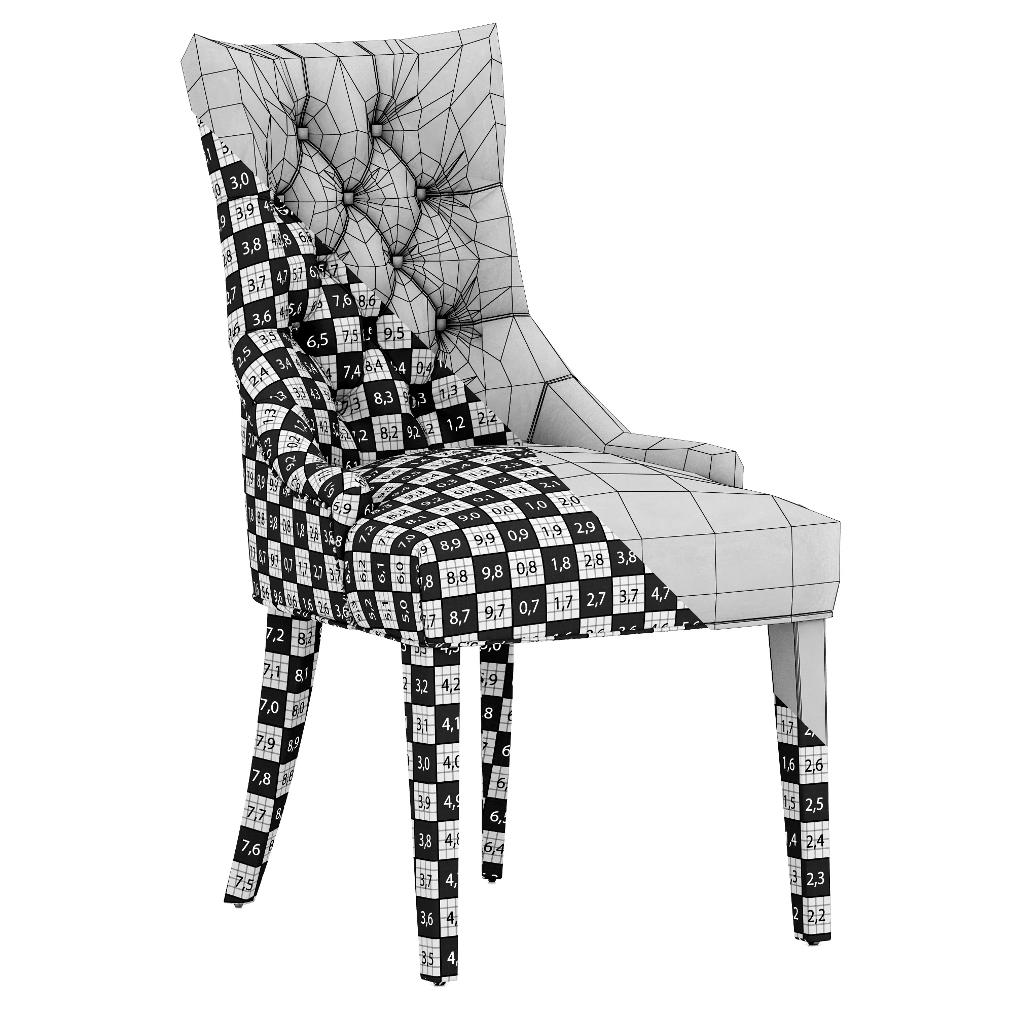 Restoration Hardware Martine Tufted Leather Armchair — 3D model preview 9