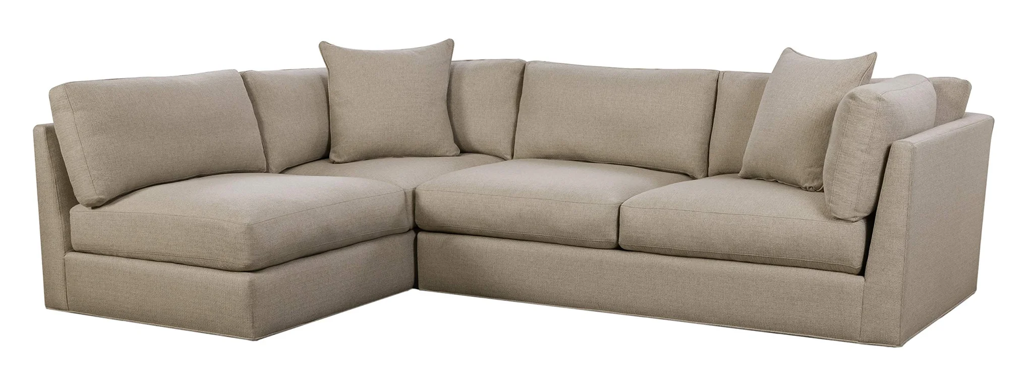 Modern Farmhouse L-Shaped Sectional Sofa in Putty Fabric