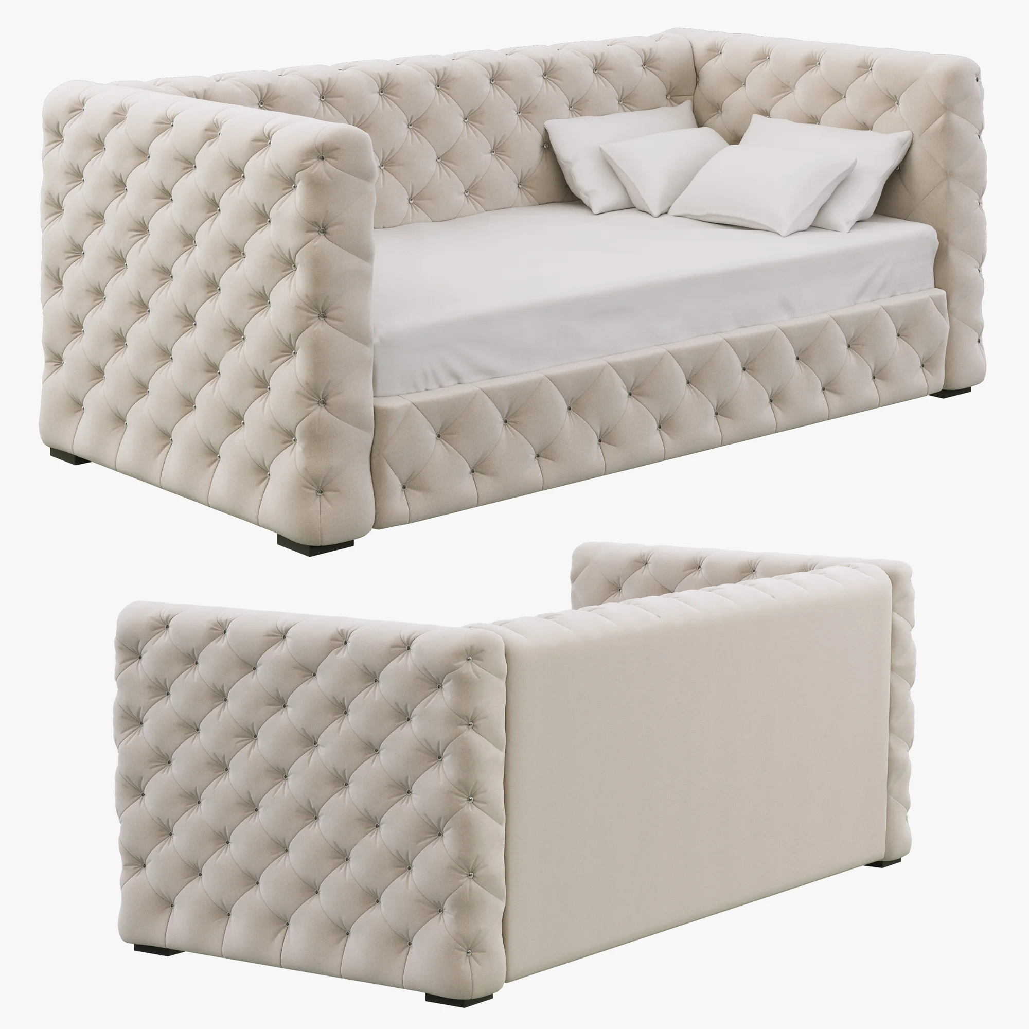 Restoration Hardware Tribeca Tufted Daybed — 3D model preview 2
