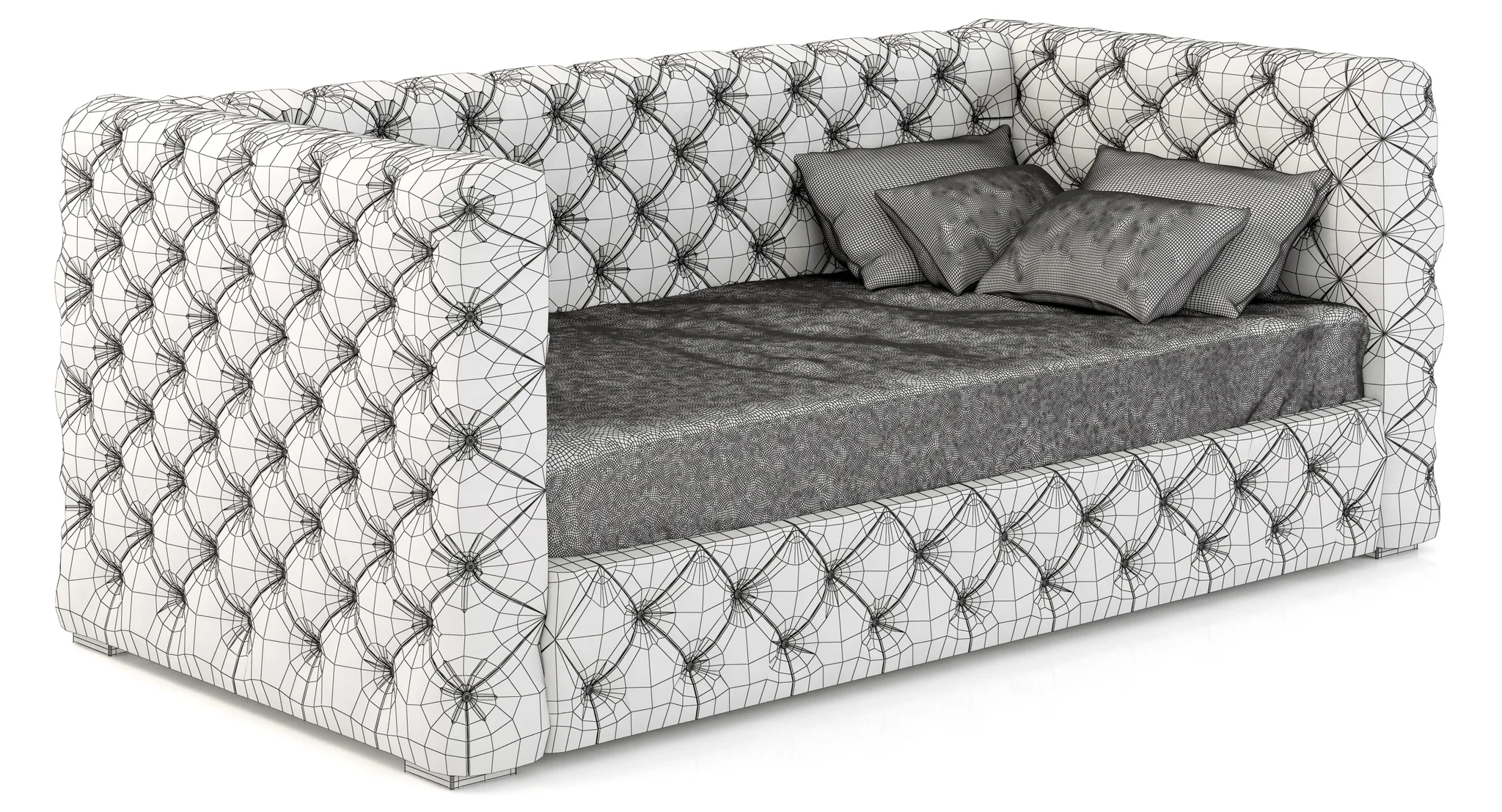 Restoration Hardware Tribeca Tufted Daybed — 3D model preview 4