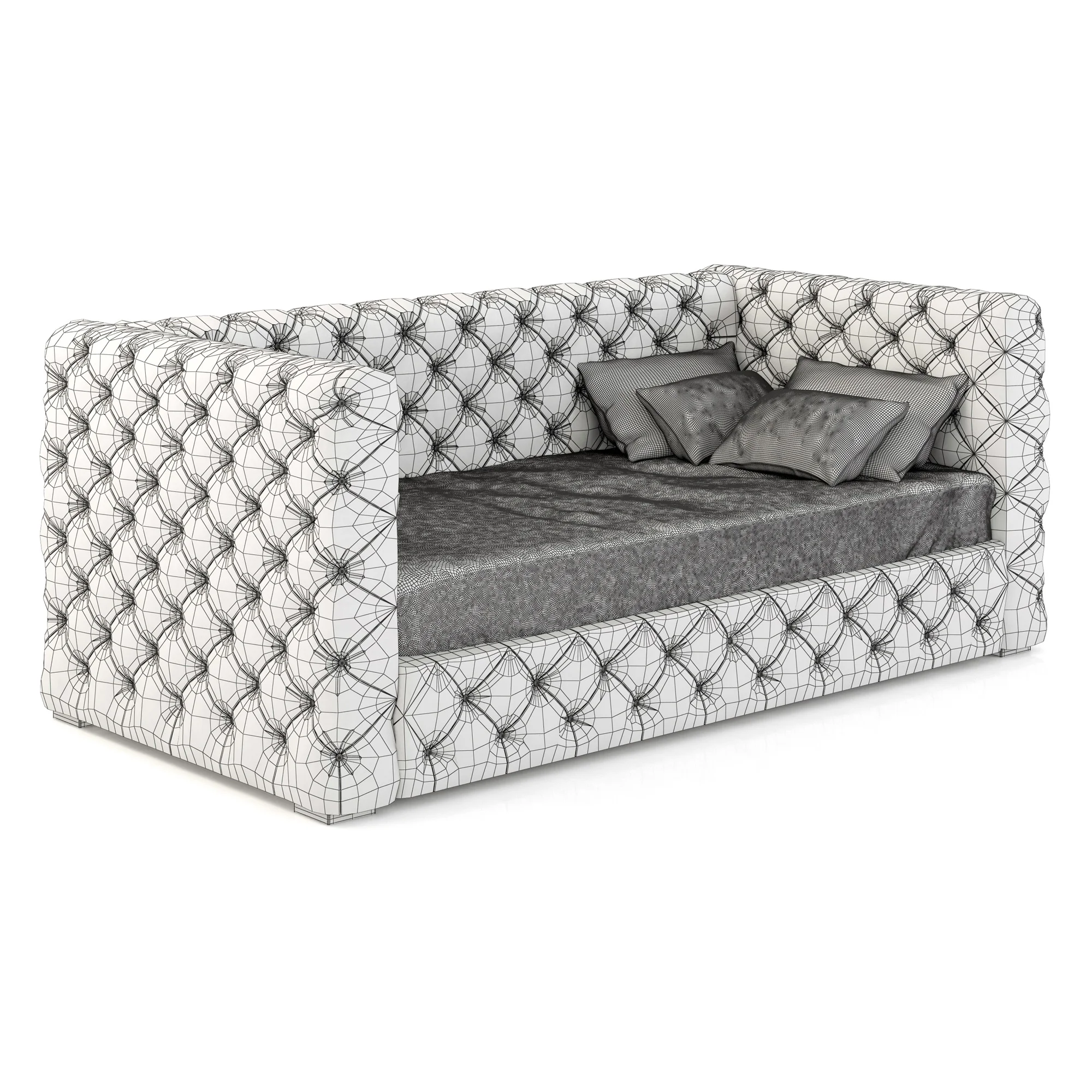 Restoration Hardware Tribeca Tufted Daybed — 3D model preview 5