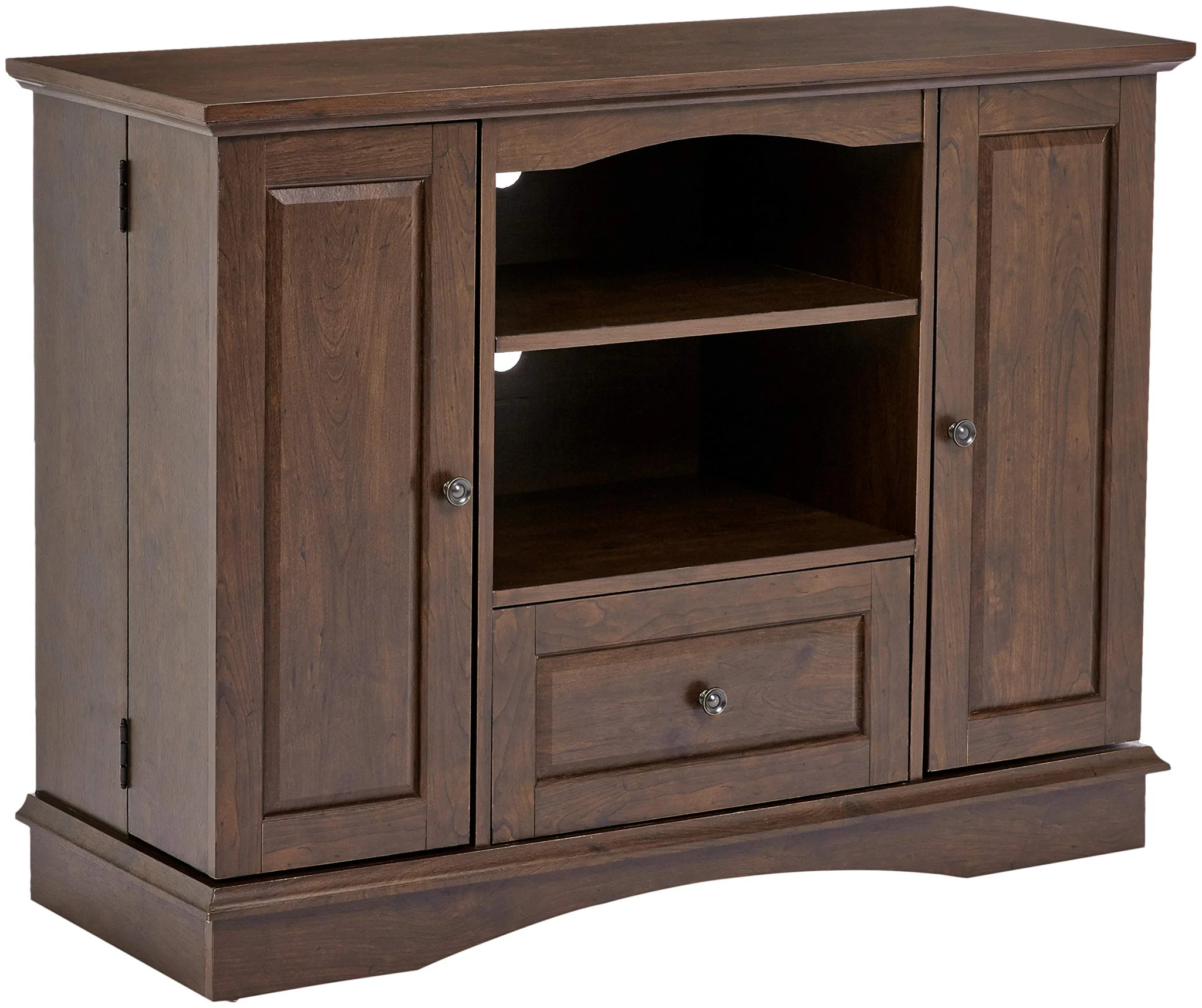 Traditional Walnut Brown TV Stand Media Console with Storage