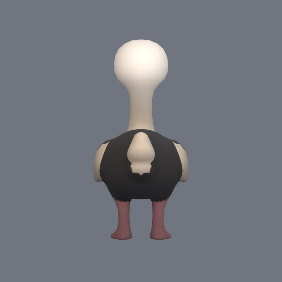 Stylized Animal Ostrich, 3D model preview 4