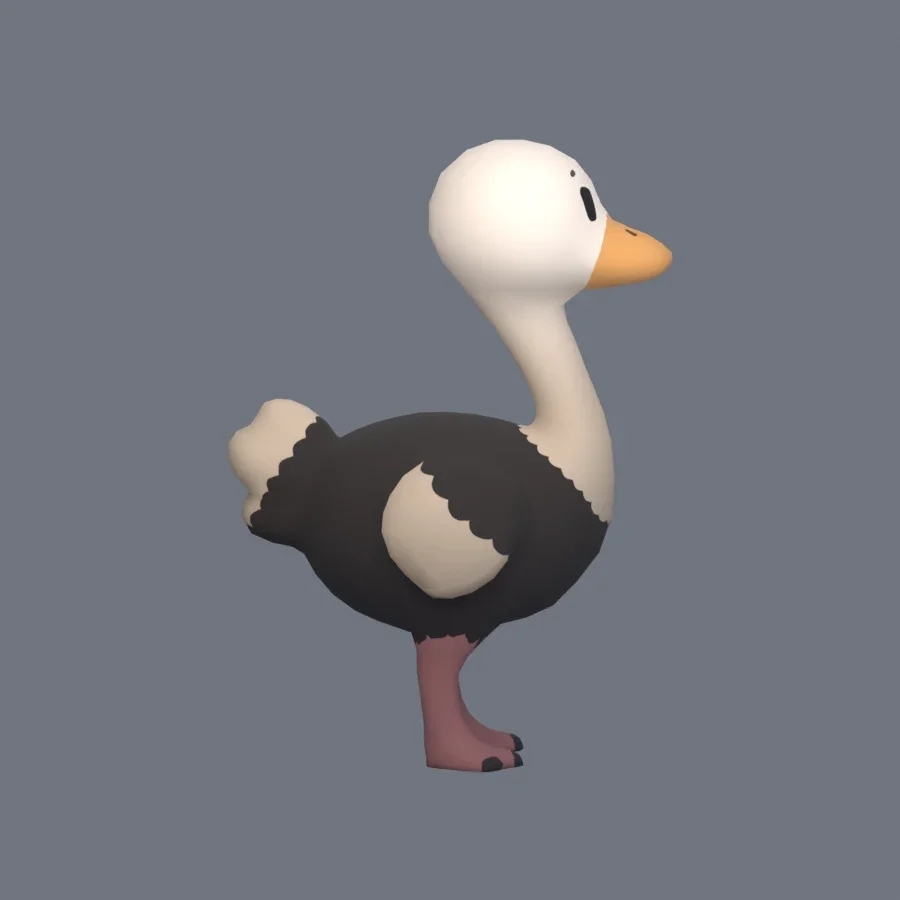 Stylized Animal Ostrich, 3D model preview 5