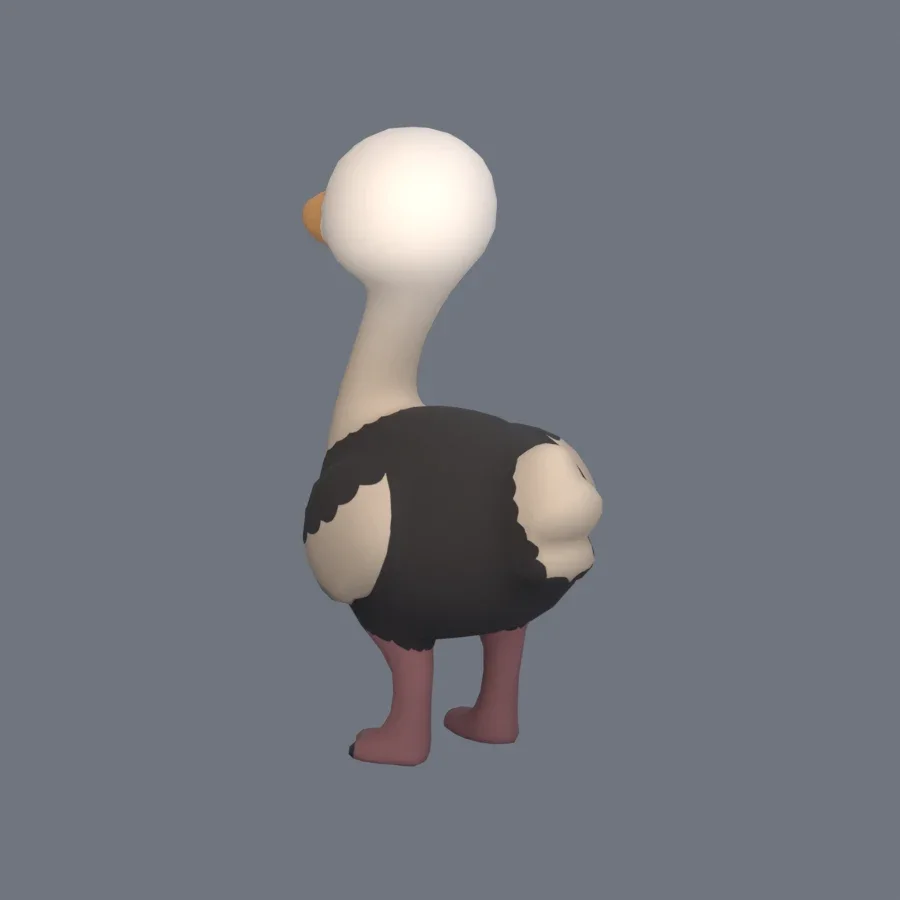Stylized Animal Ostrich, 3D model preview 6