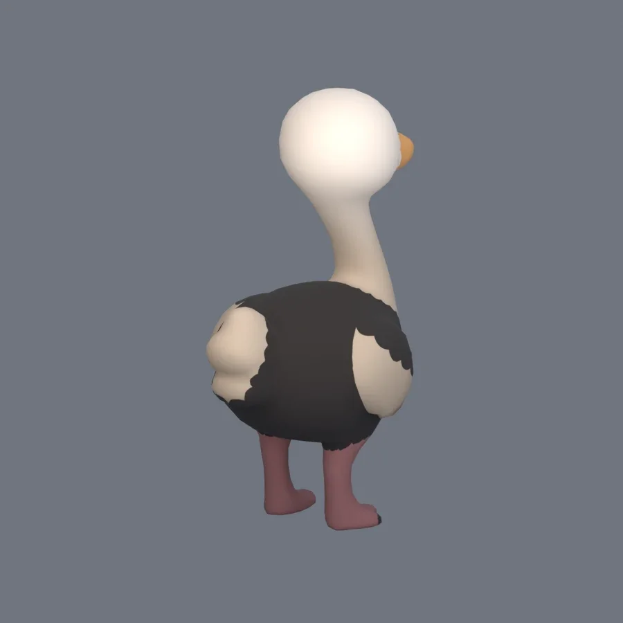 Stylized Animal Ostrich, 3D model preview 7