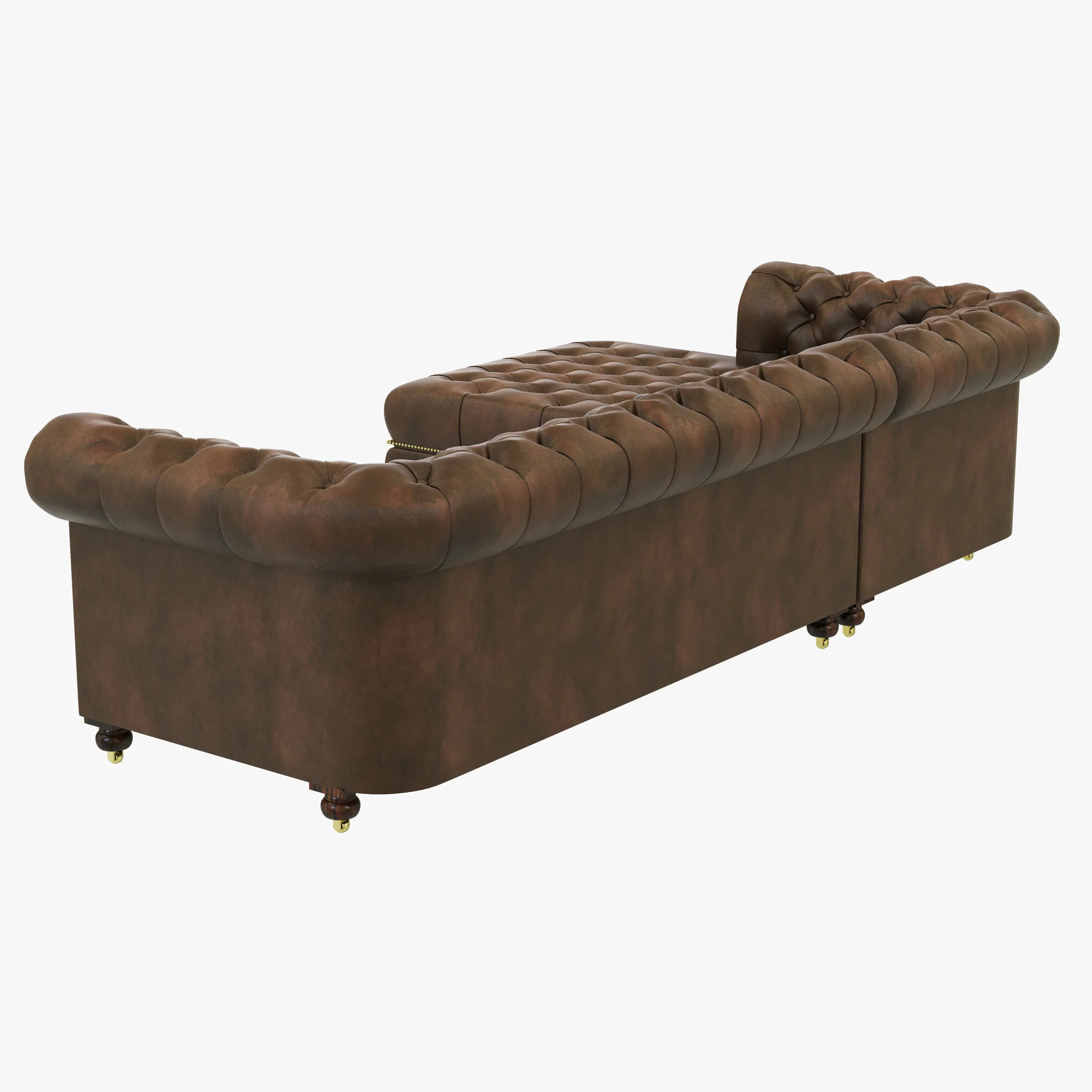 Restoration Hardware Cambridge Leather Left Arm Sofa Chaise Sectional — 3D model preview 1