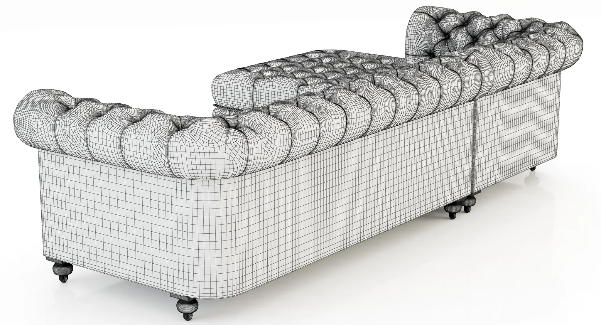 Restoration Hardware Cambridge Leather Left Arm Sofa Chaise Sectional — 3D model preview 2
