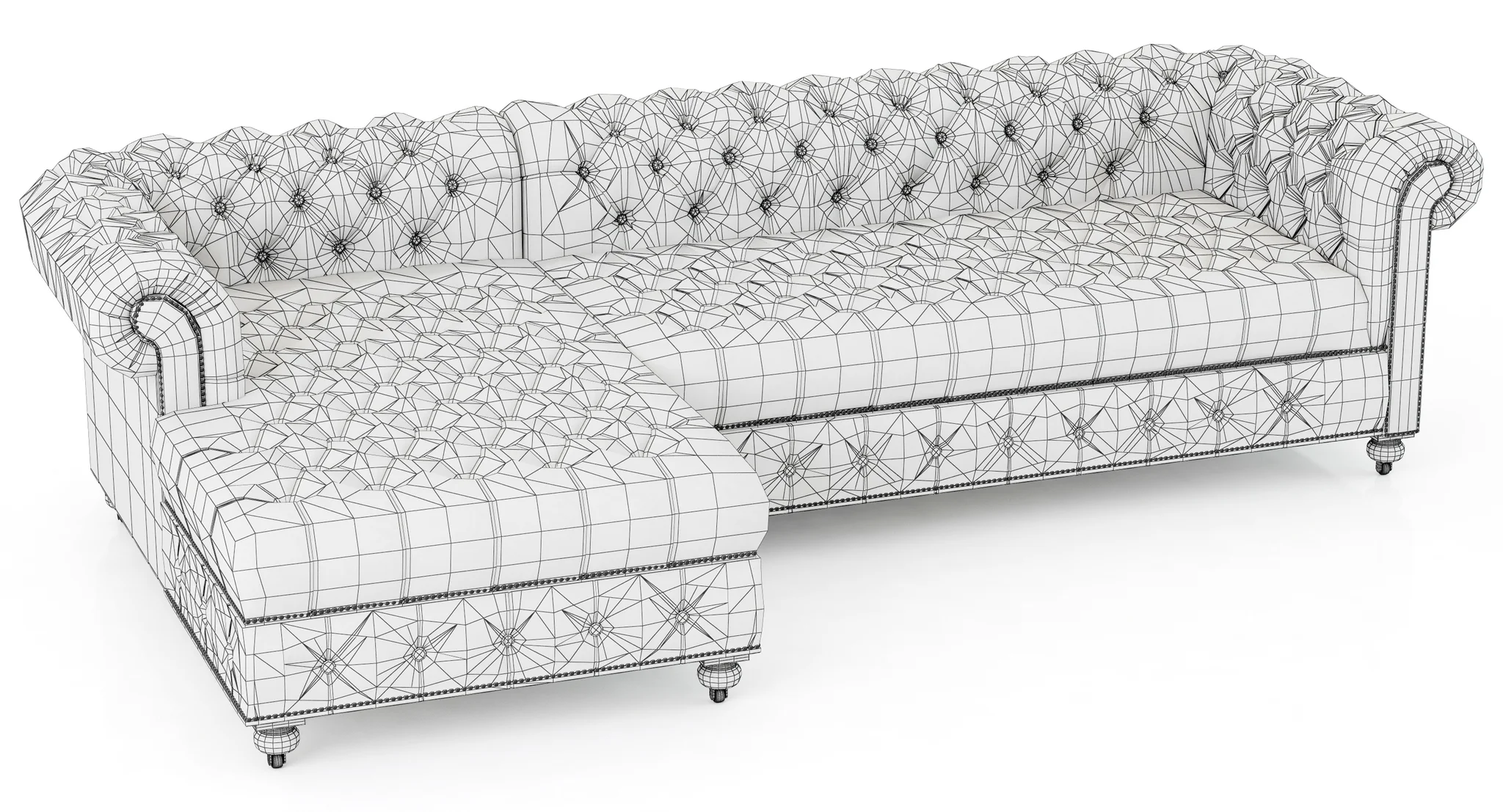 Restoration Hardware Cambridge Leather Left Arm Sofa Chaise Sectional — 3D model preview 7