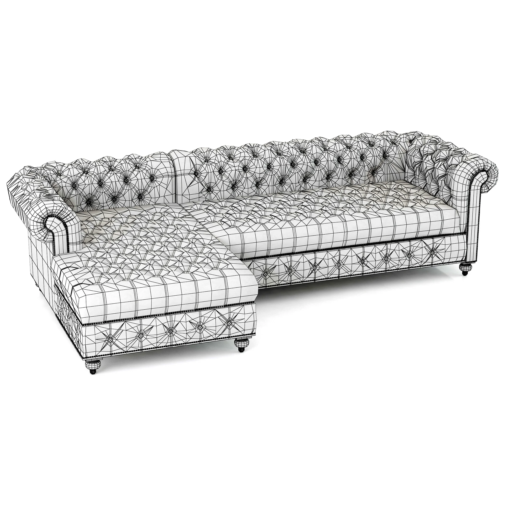 Restoration Hardware Cambridge Leather Left Arm Sofa Chaise Sectional — 3D model preview 8