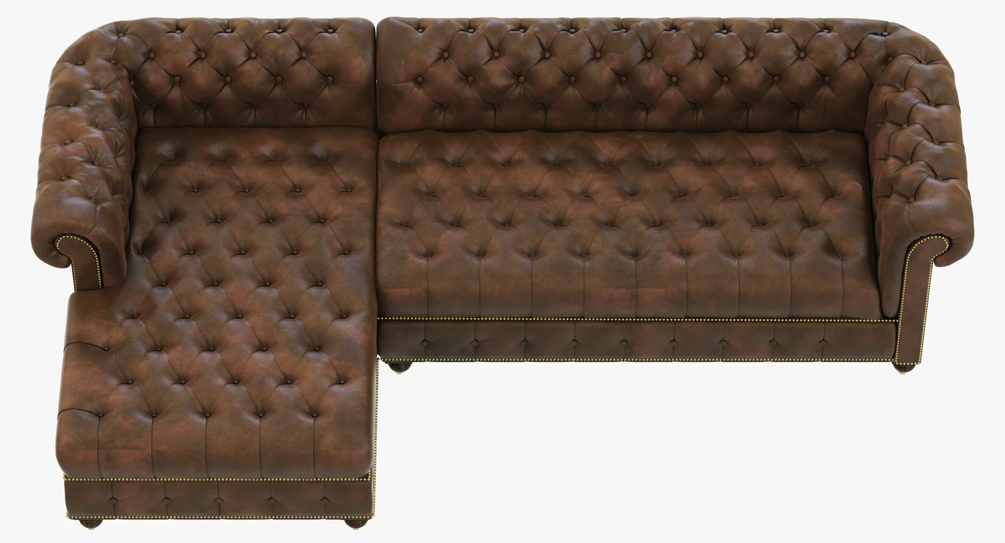 Restoration Hardware Cambridge Leather Left Arm Sofa Chaise Sectional — 3D model preview 9
