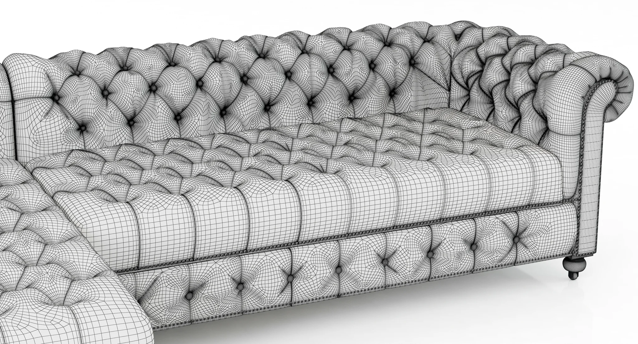 Restoration Hardware Cambridge Leather Left Arm Sofa Chaise Sectional — 3D model preview 13