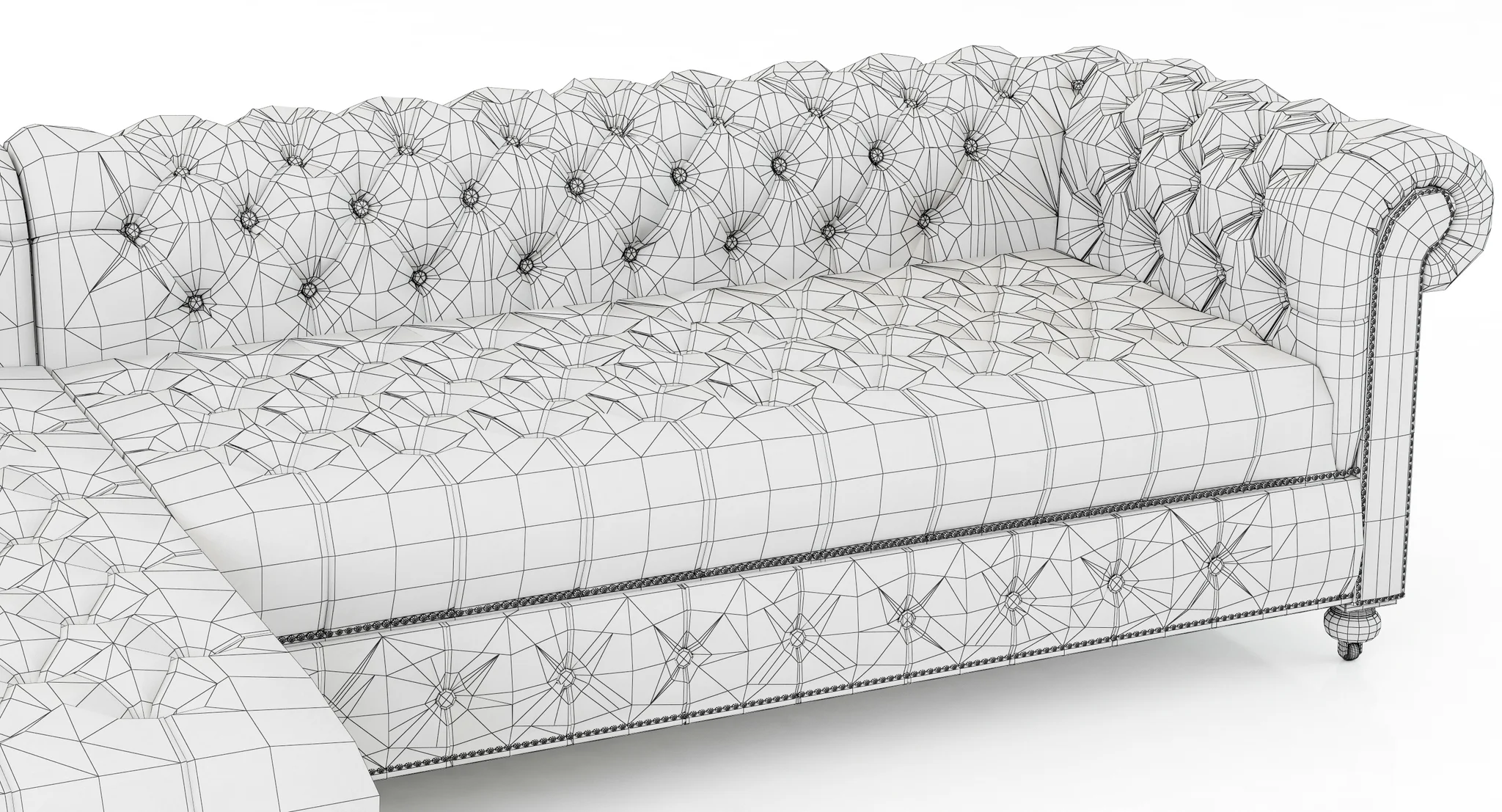 Restoration Hardware Cambridge Leather Left Arm Sofa Chaise Sectional — 3D model preview 14