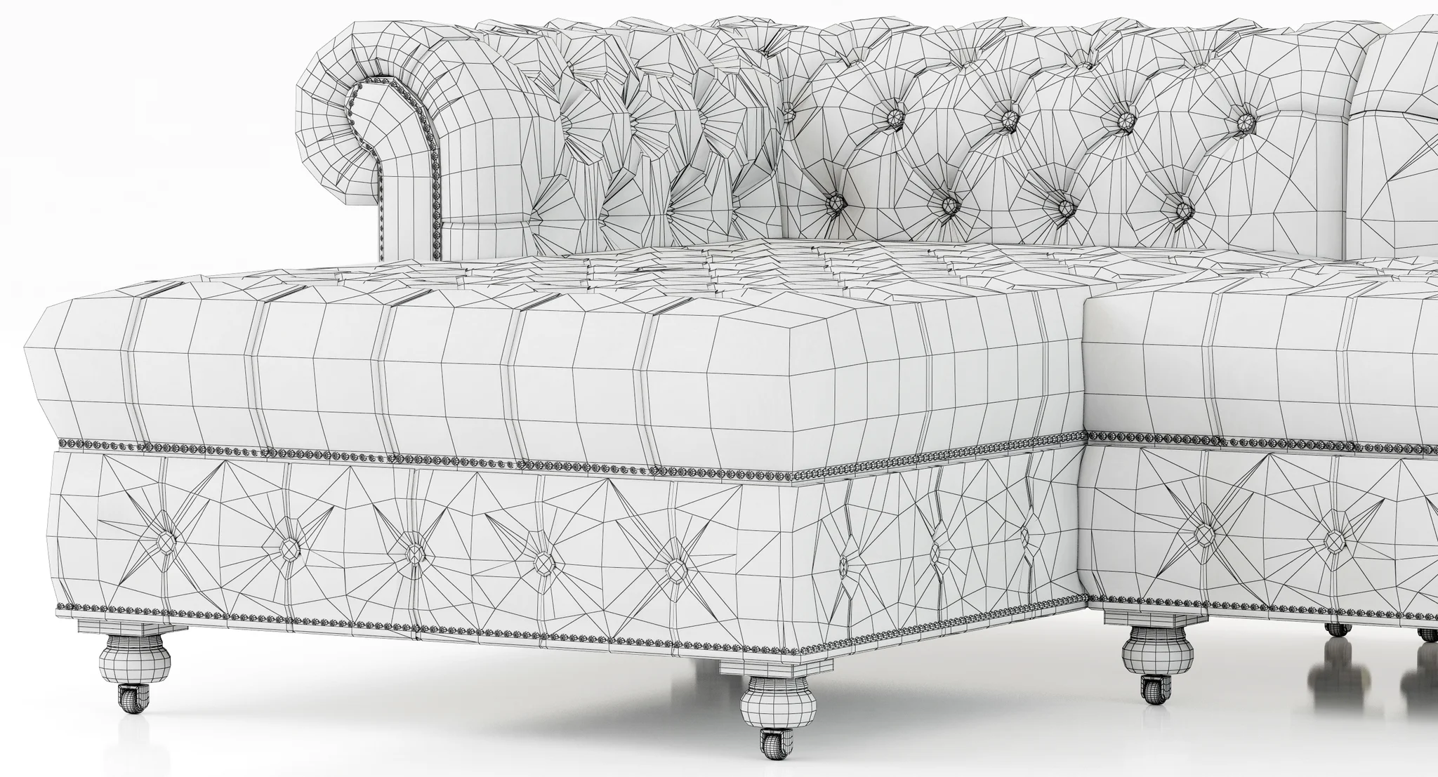 Restoration Hardware Cambridge Leather Left Arm Sofa Chaise Sectional — 3D model preview 17