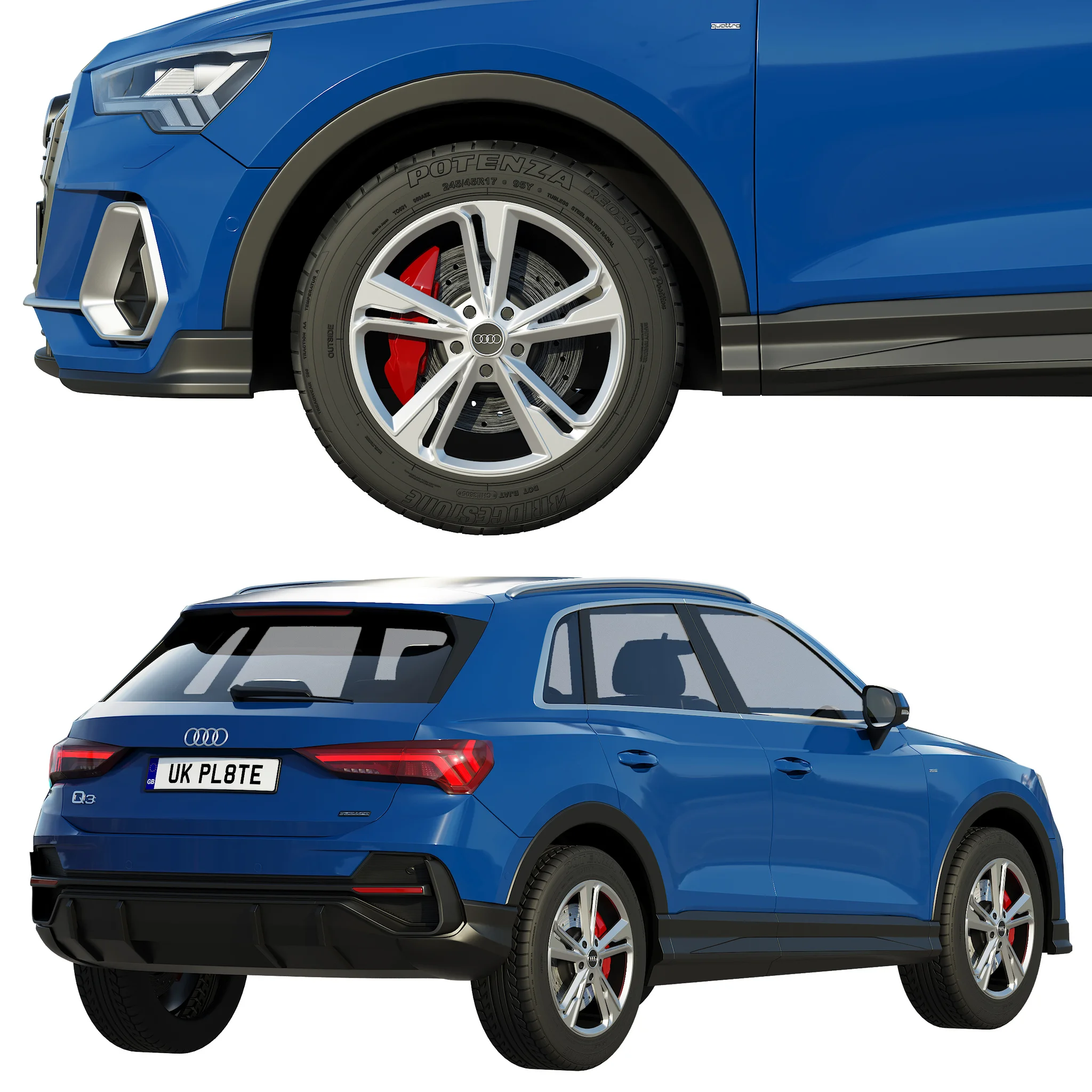 Audi Q3 2020, 3D model preview 2