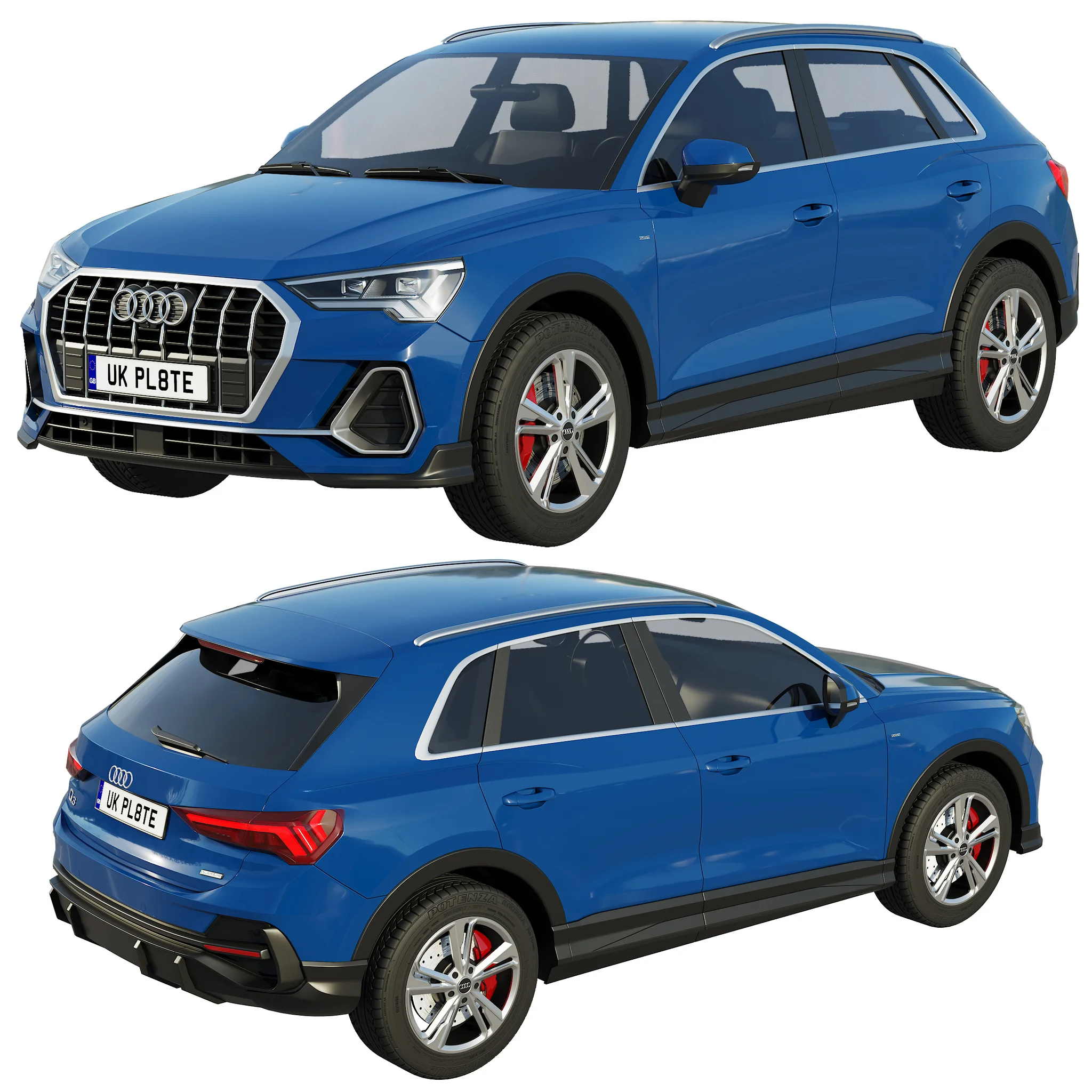 Audi Q3 2020, 3D model preview 7