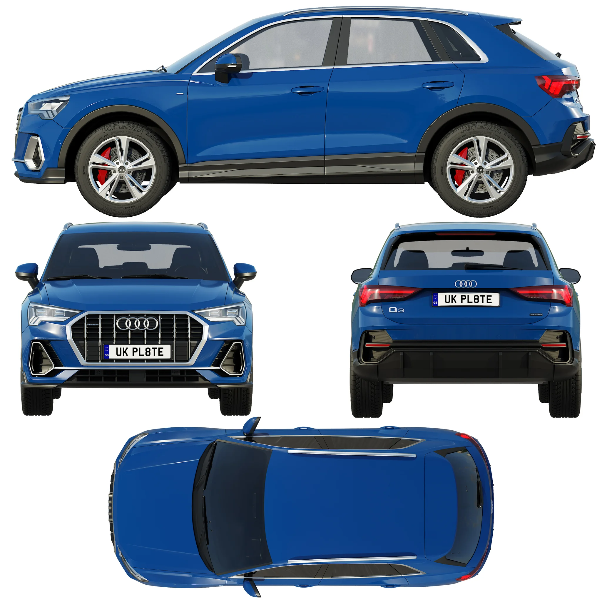 Audi Q3 2020, 3D model preview 21