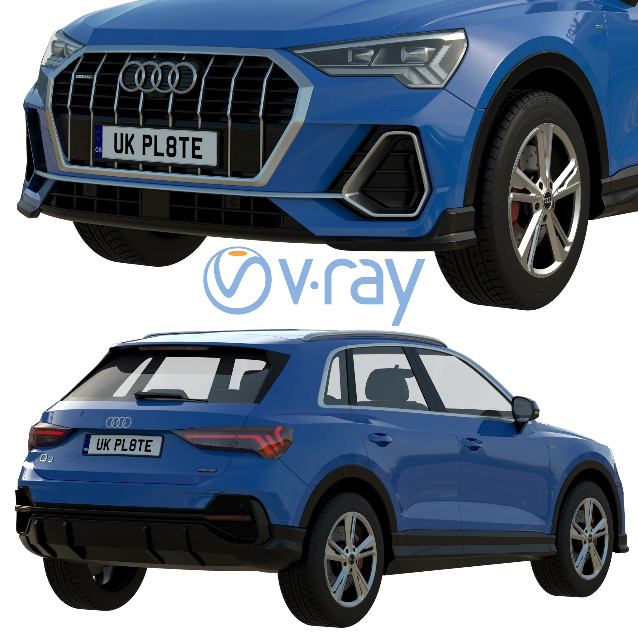Audi Q3 2020, 3D model preview 28