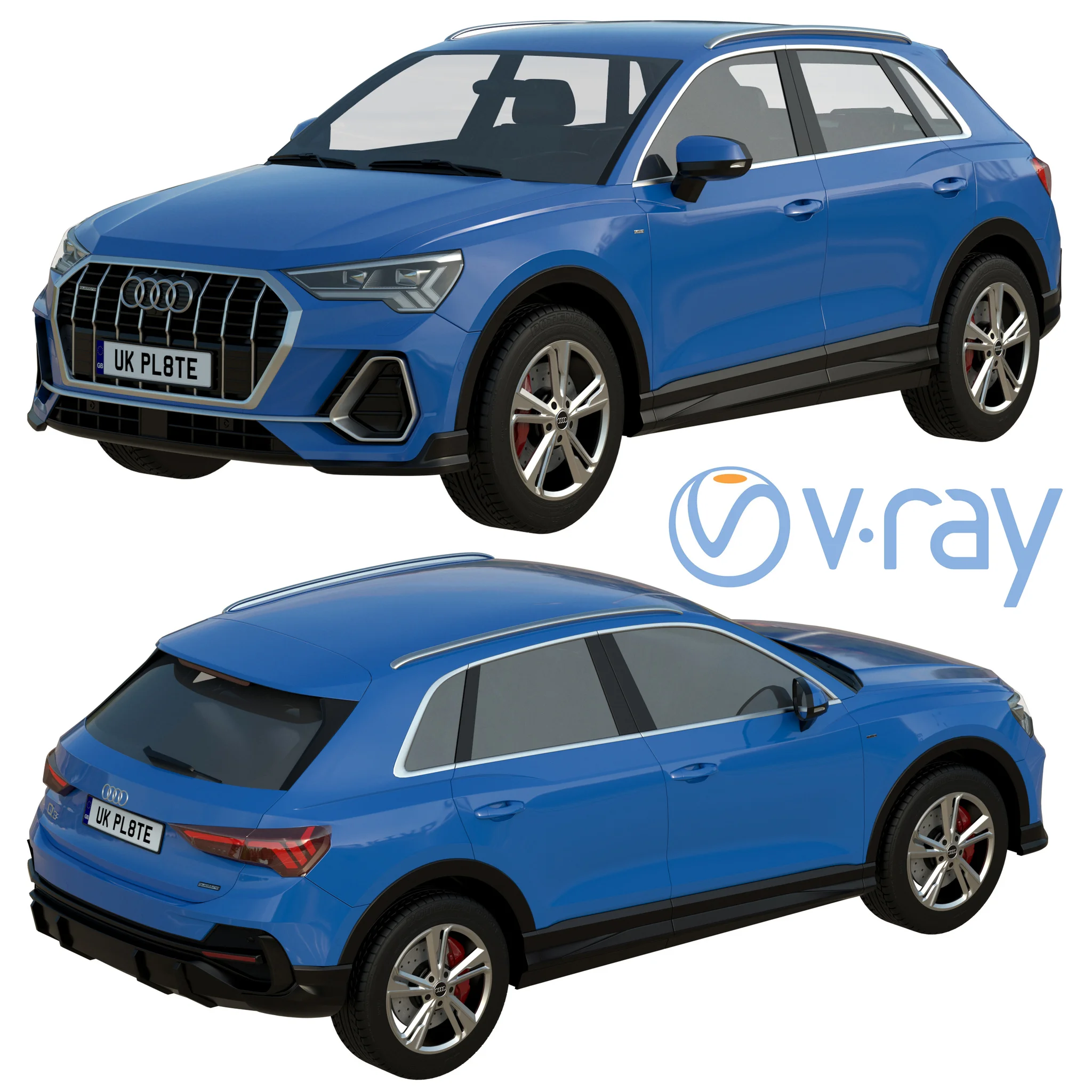 Audi Q3 2020, 3D model preview 30