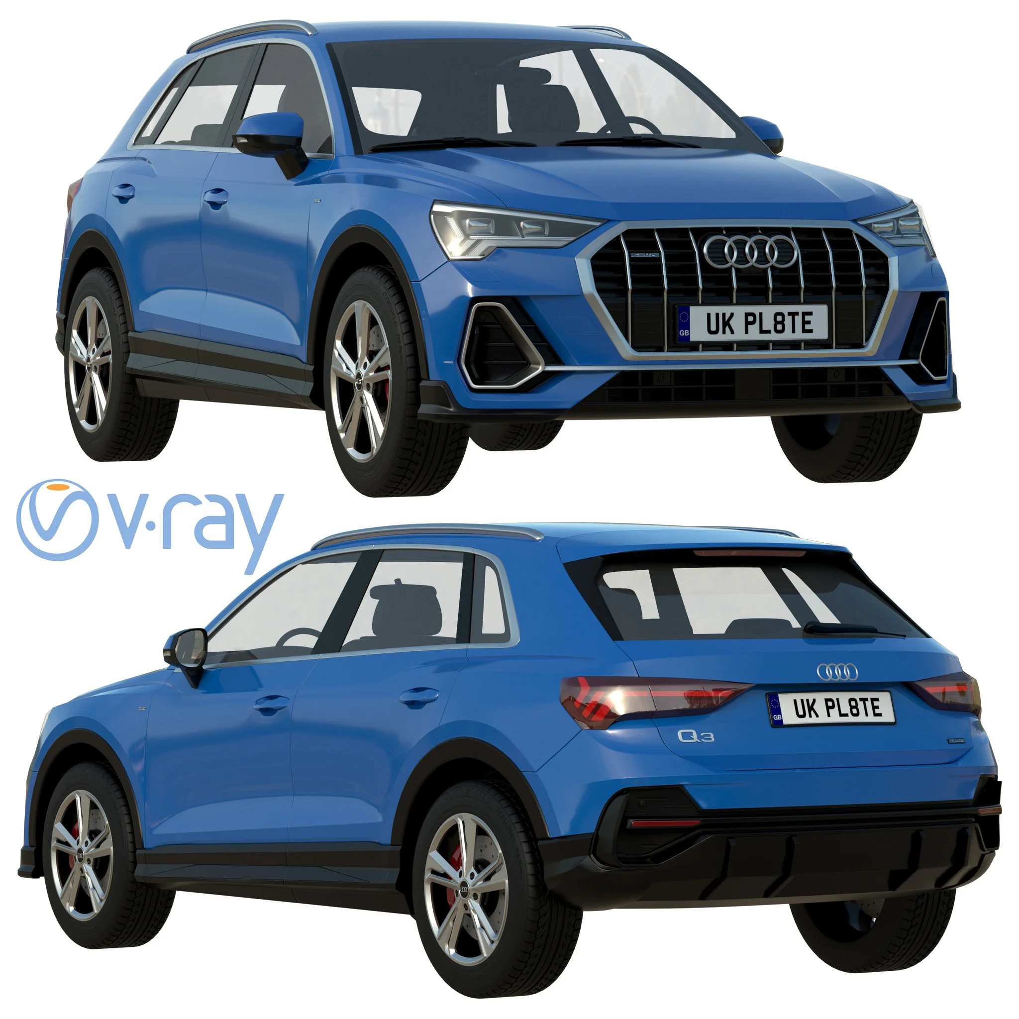 Audi Q3 2020, 3D model preview 33