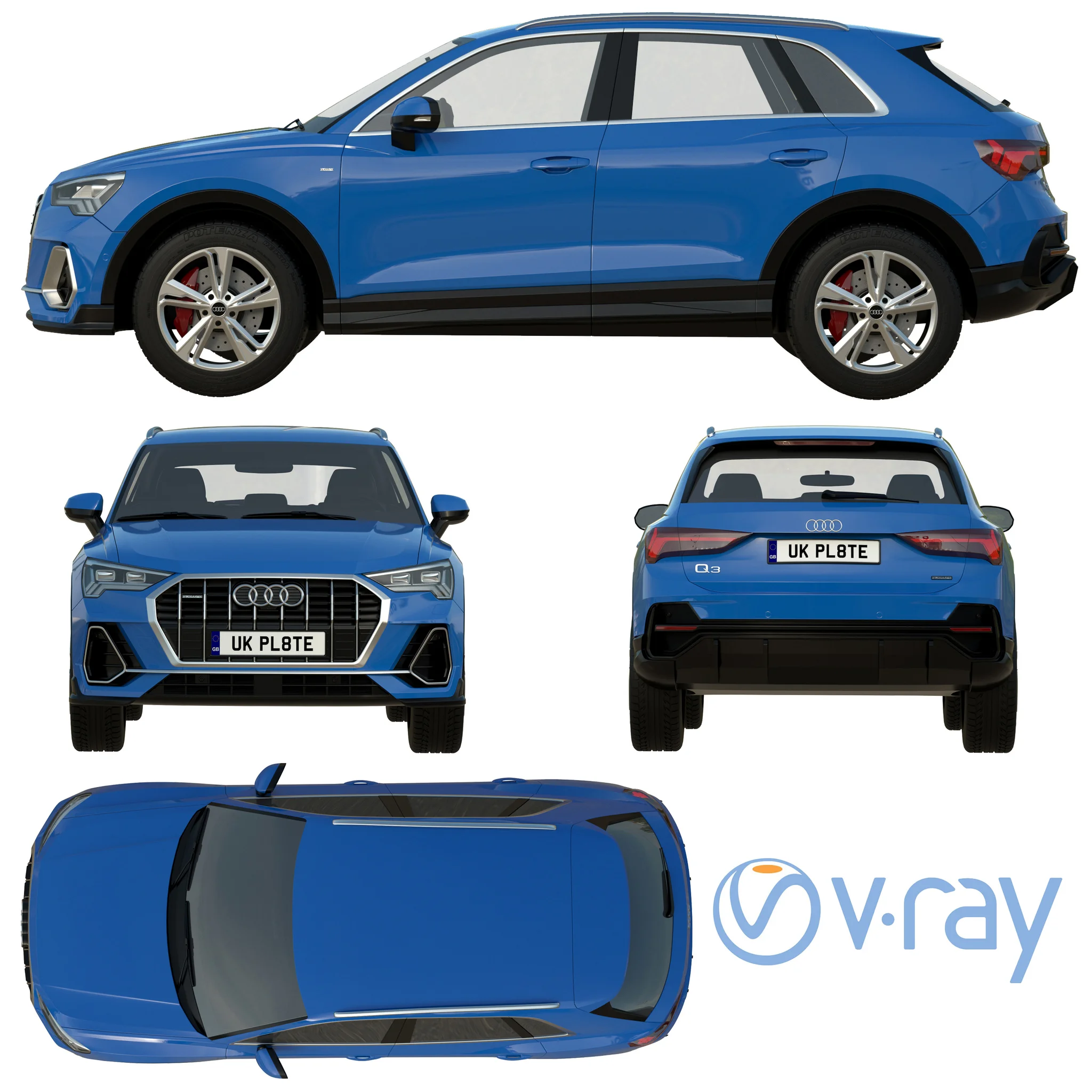 Audi Q3 2020, 3D model preview 38