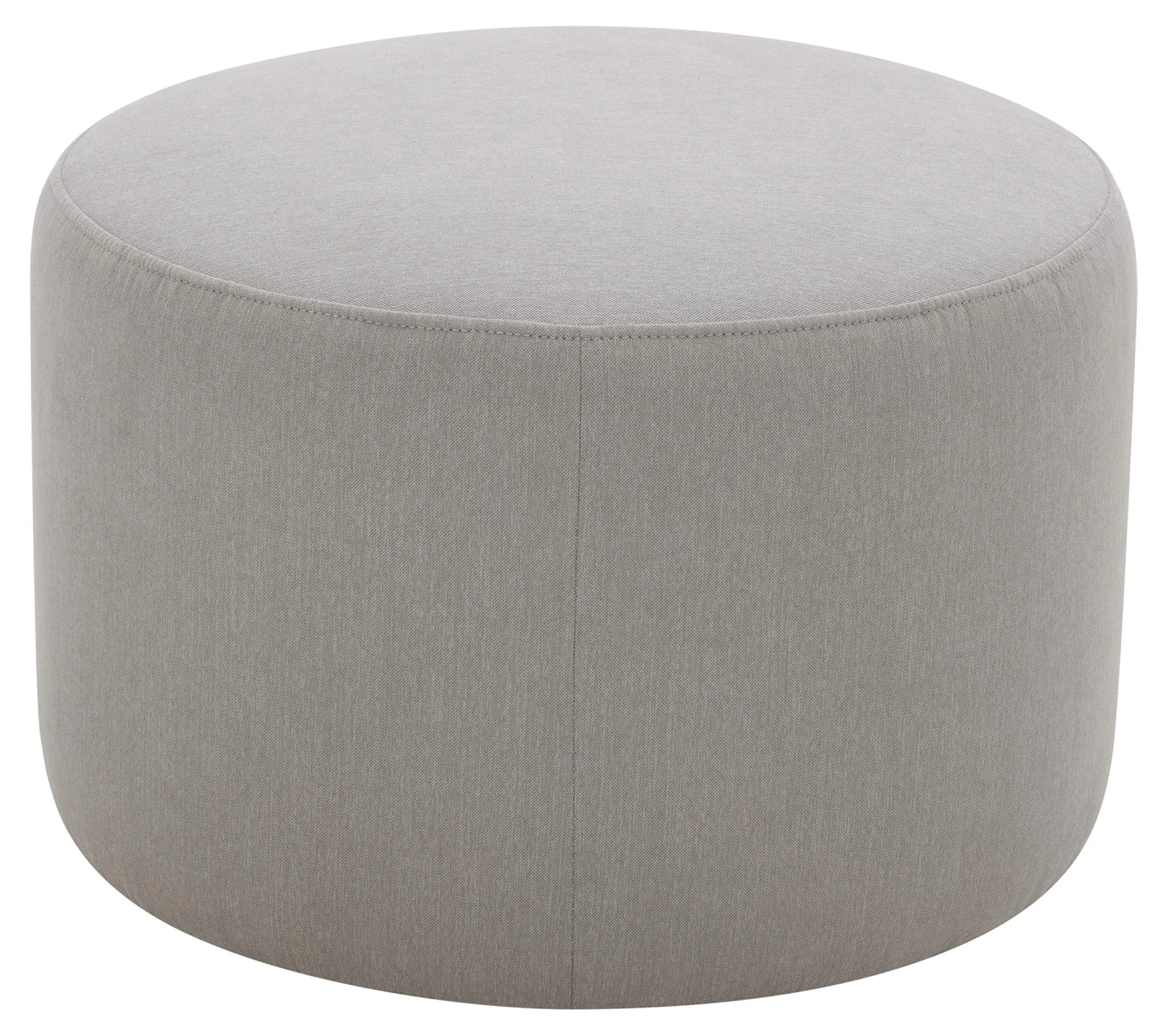 Round Upholstered Ottoman Slate Gray Fabric Footrest