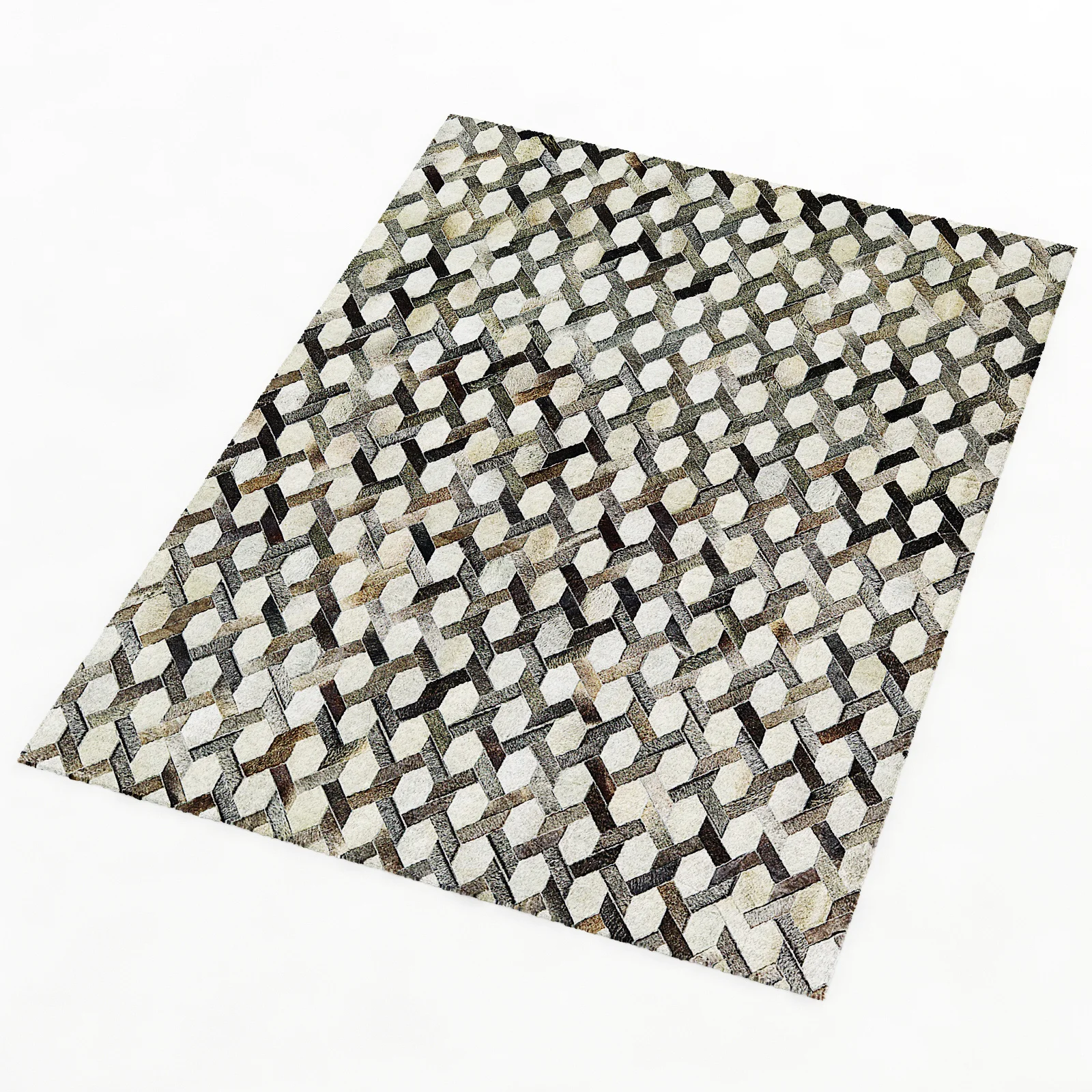Restoration Hardware Link Cowhide Rug — 3D model preview 8