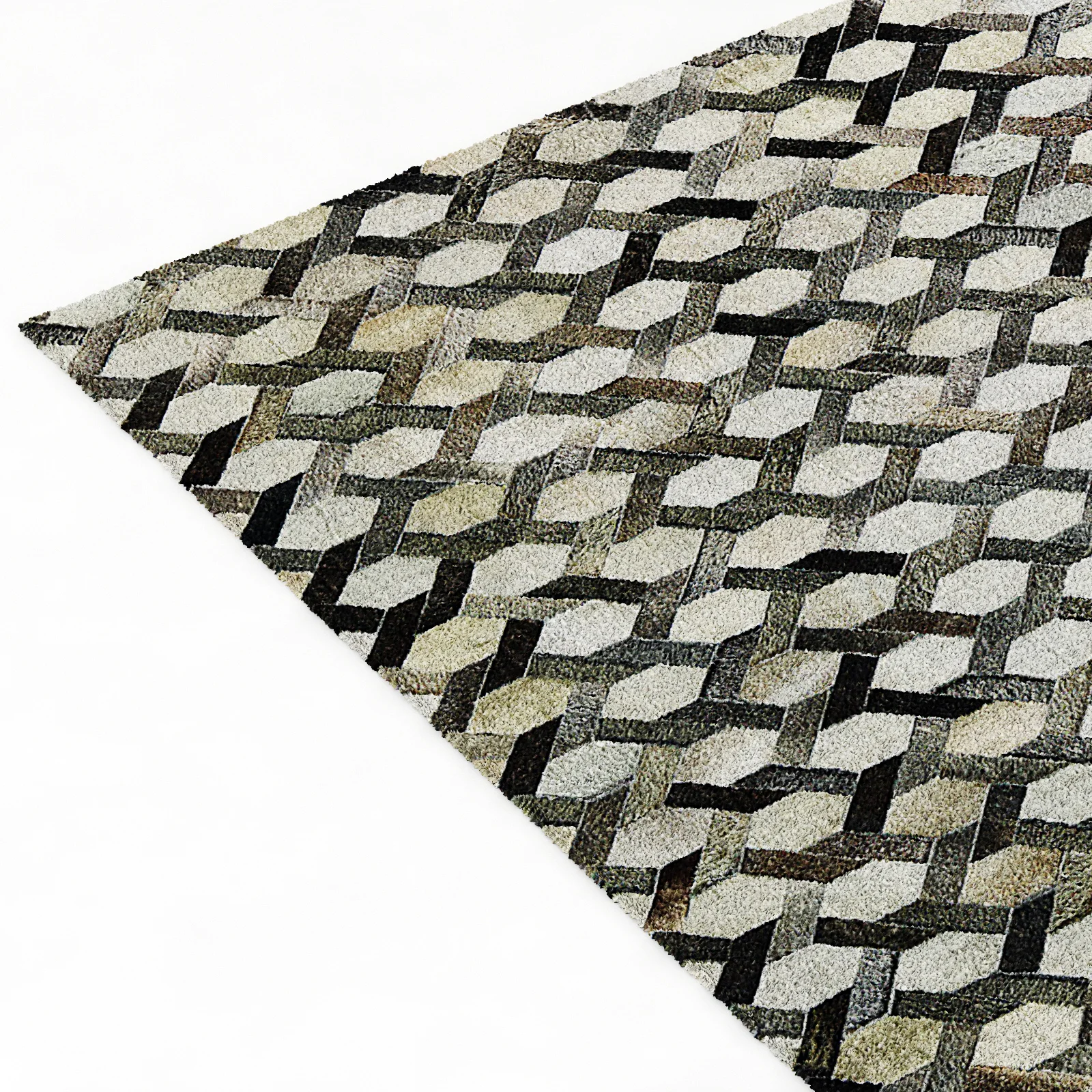 Restoration Hardware Link Cowhide Rug — 3D model preview 9
