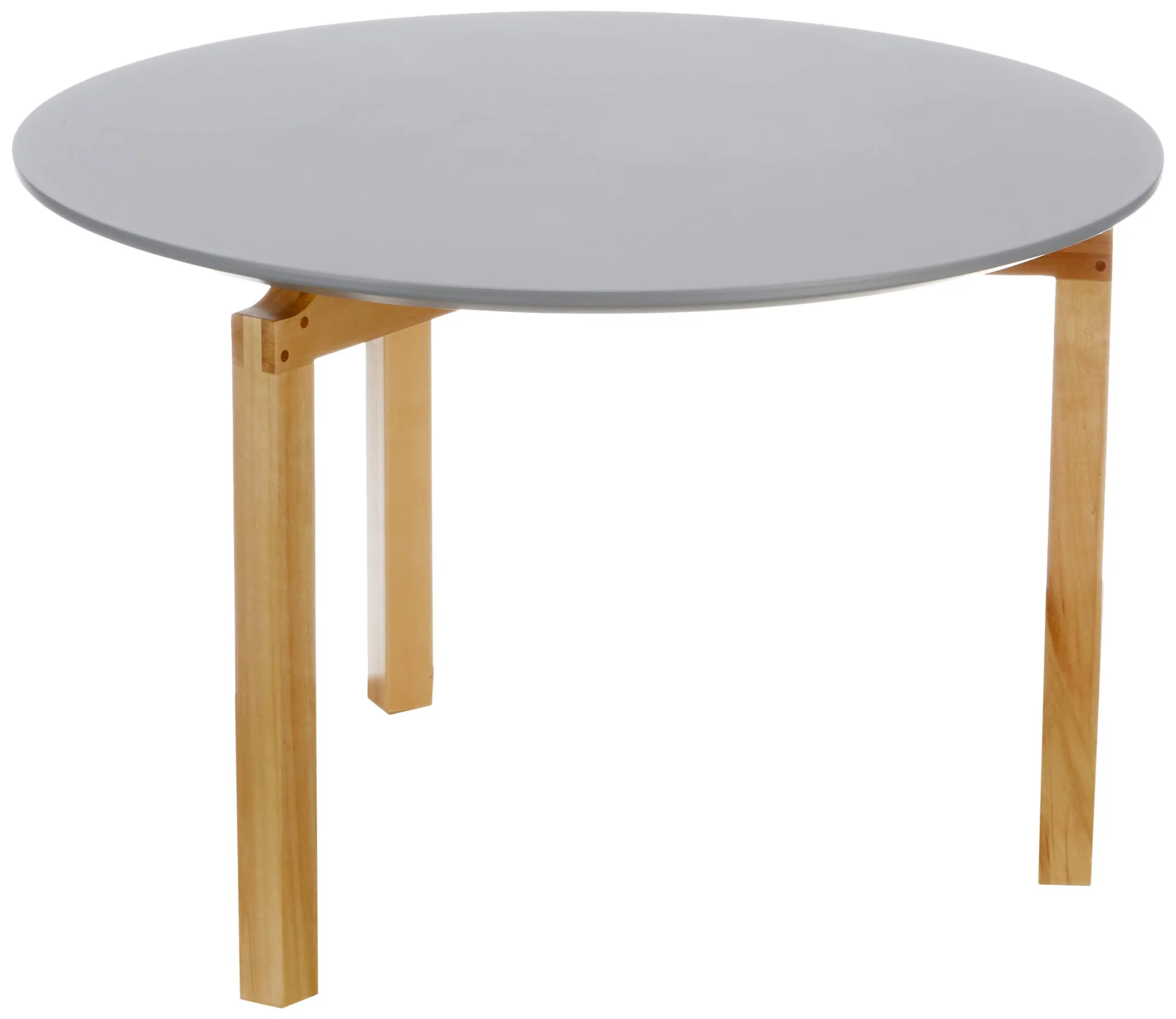 Scandinavian Round Coffee Table Grey Top Natural Wood Legs