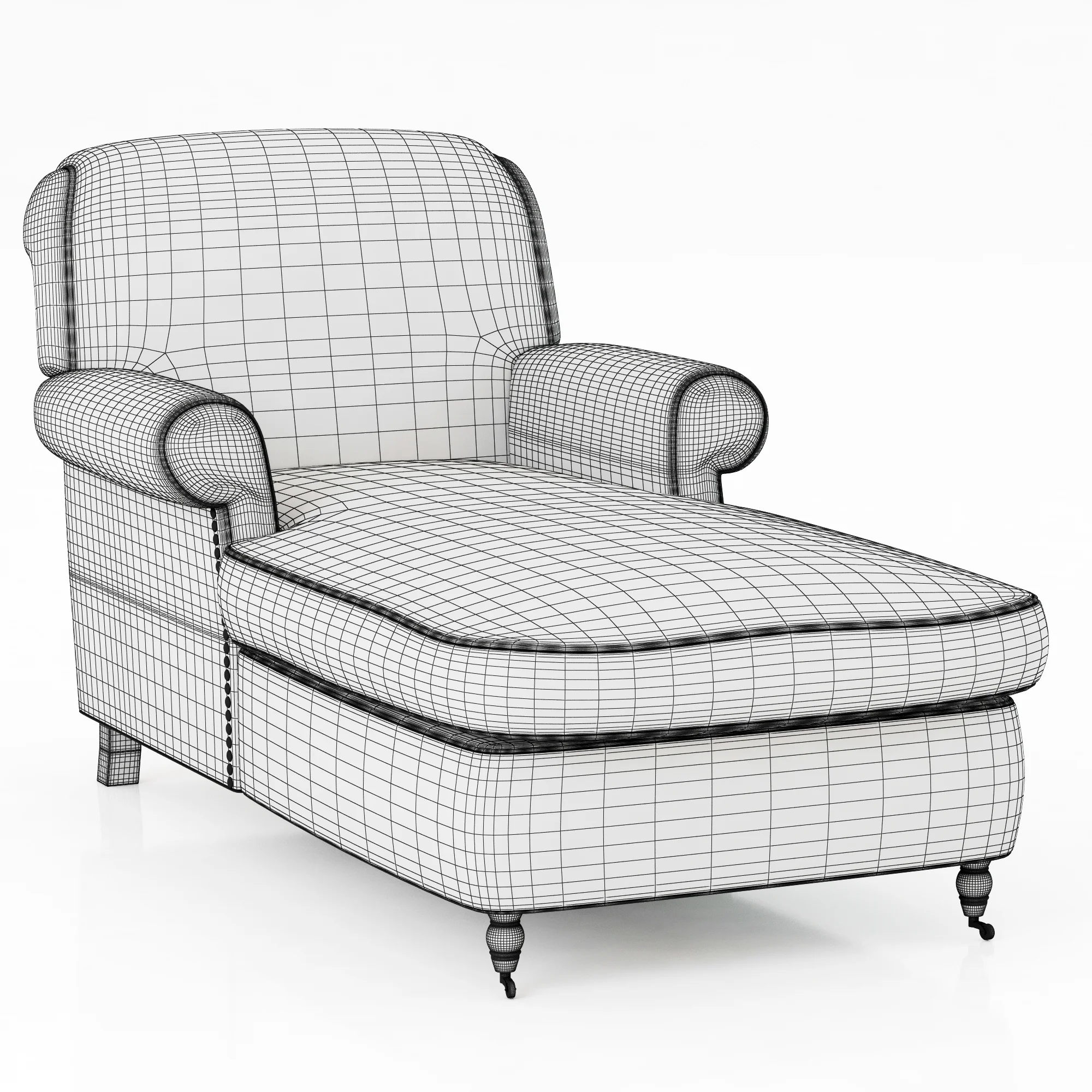 Baxter Damasco Love Seat — 3D model preview 5