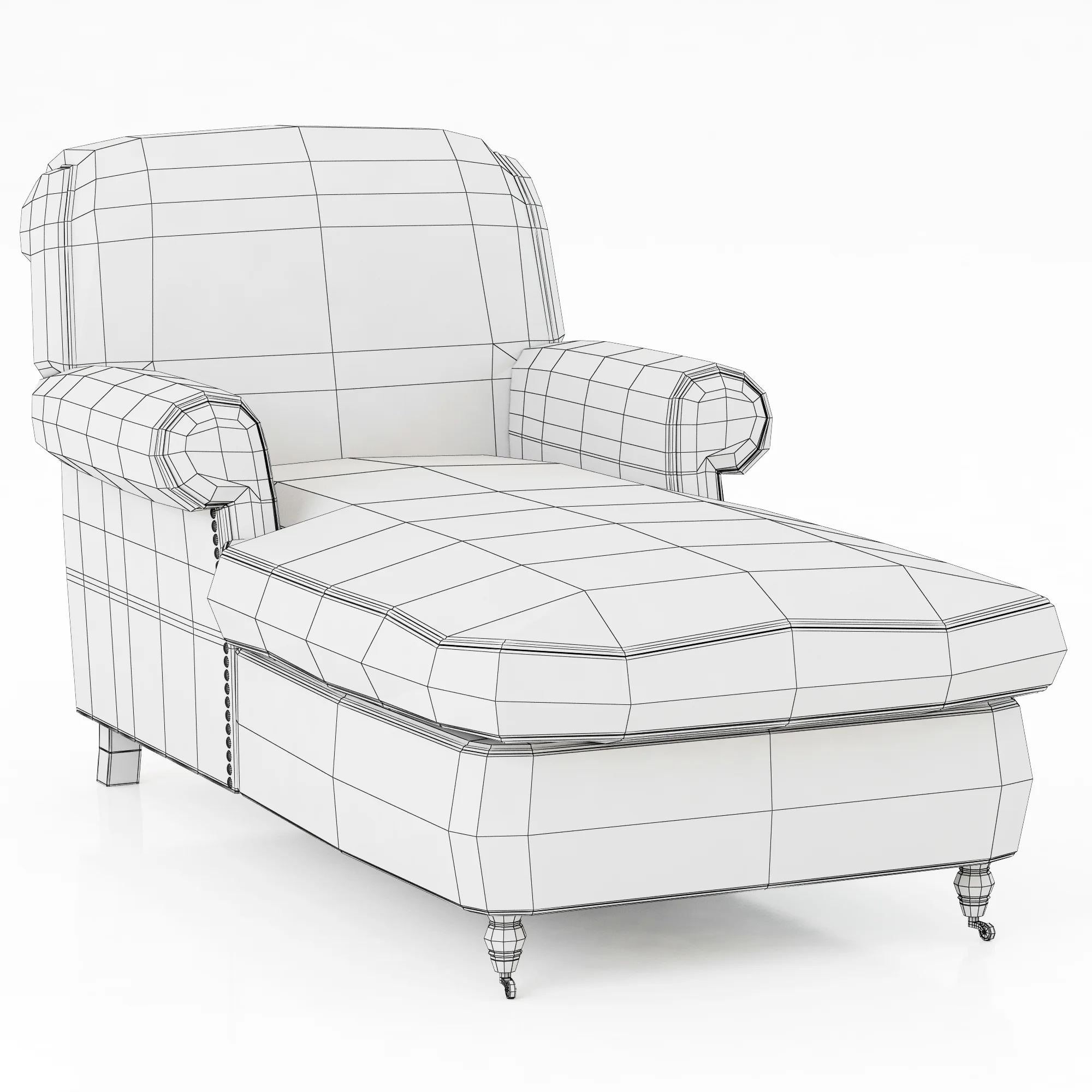 Baxter Damasco Love Seat — 3D model preview 6