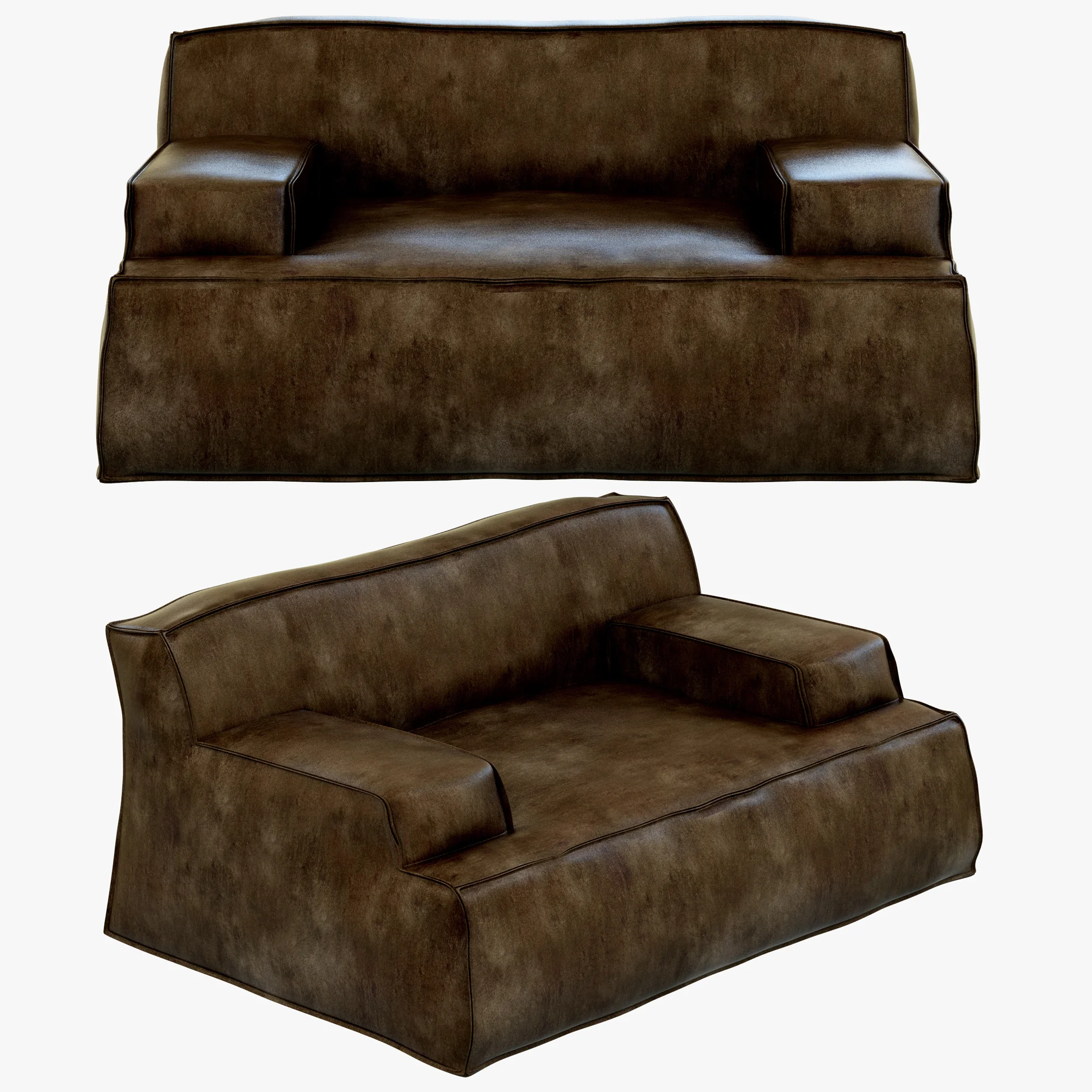 Baxter Damasco Love Seat — 3D model preview 9