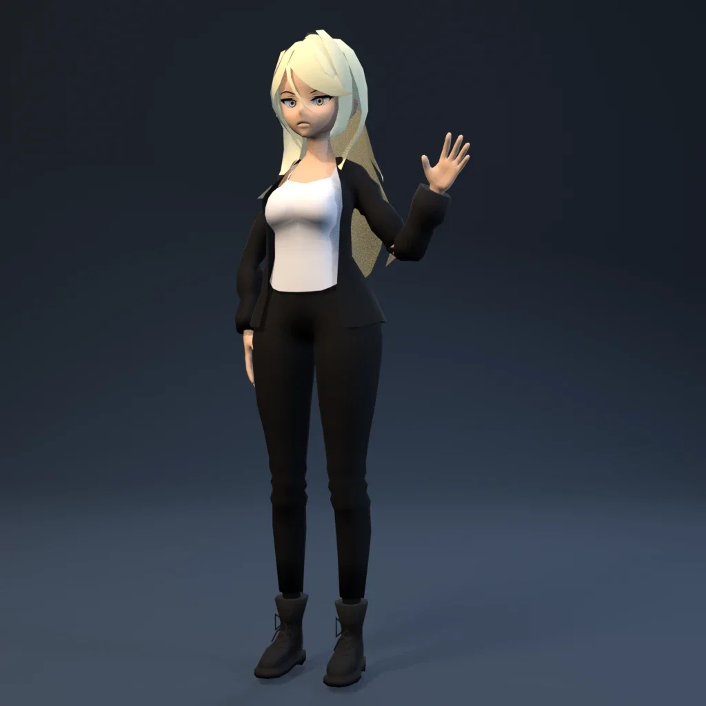 Stylized Anime Girl 06 Rigged