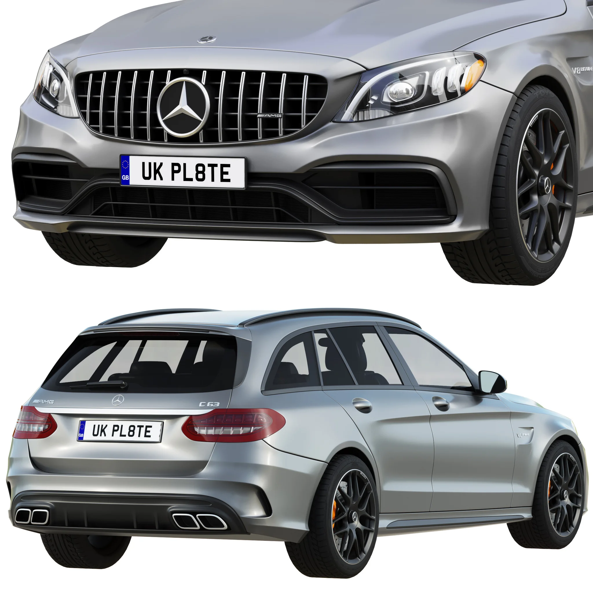 Mercedes Benz C63 Estate, 3D model preview 17