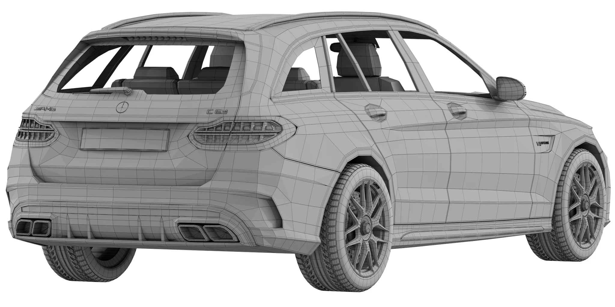 Mercedes Benz C63 Estate, 3D model preview 20