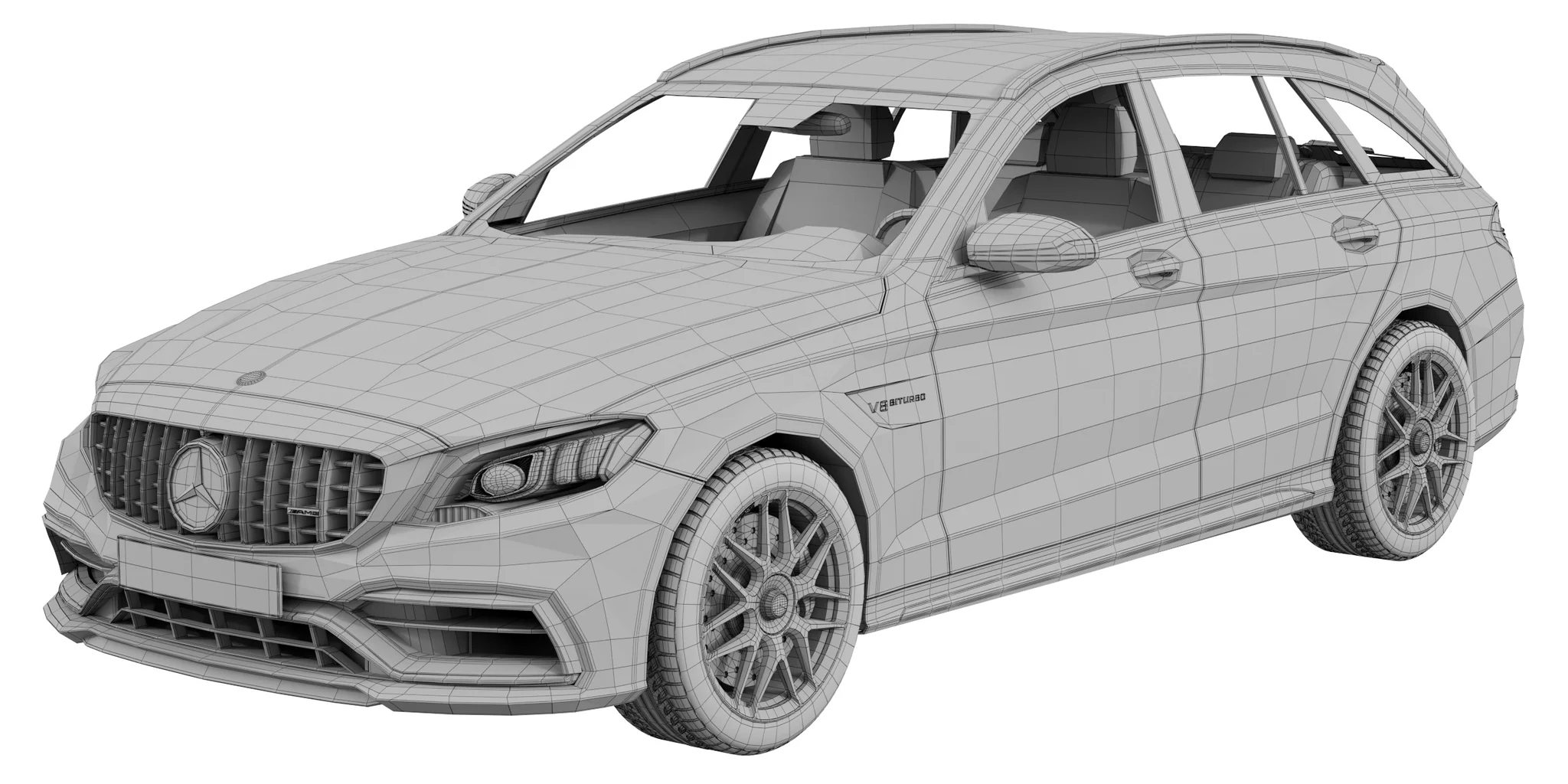 Mercedes Benz C63 Estate, 3D model preview 22