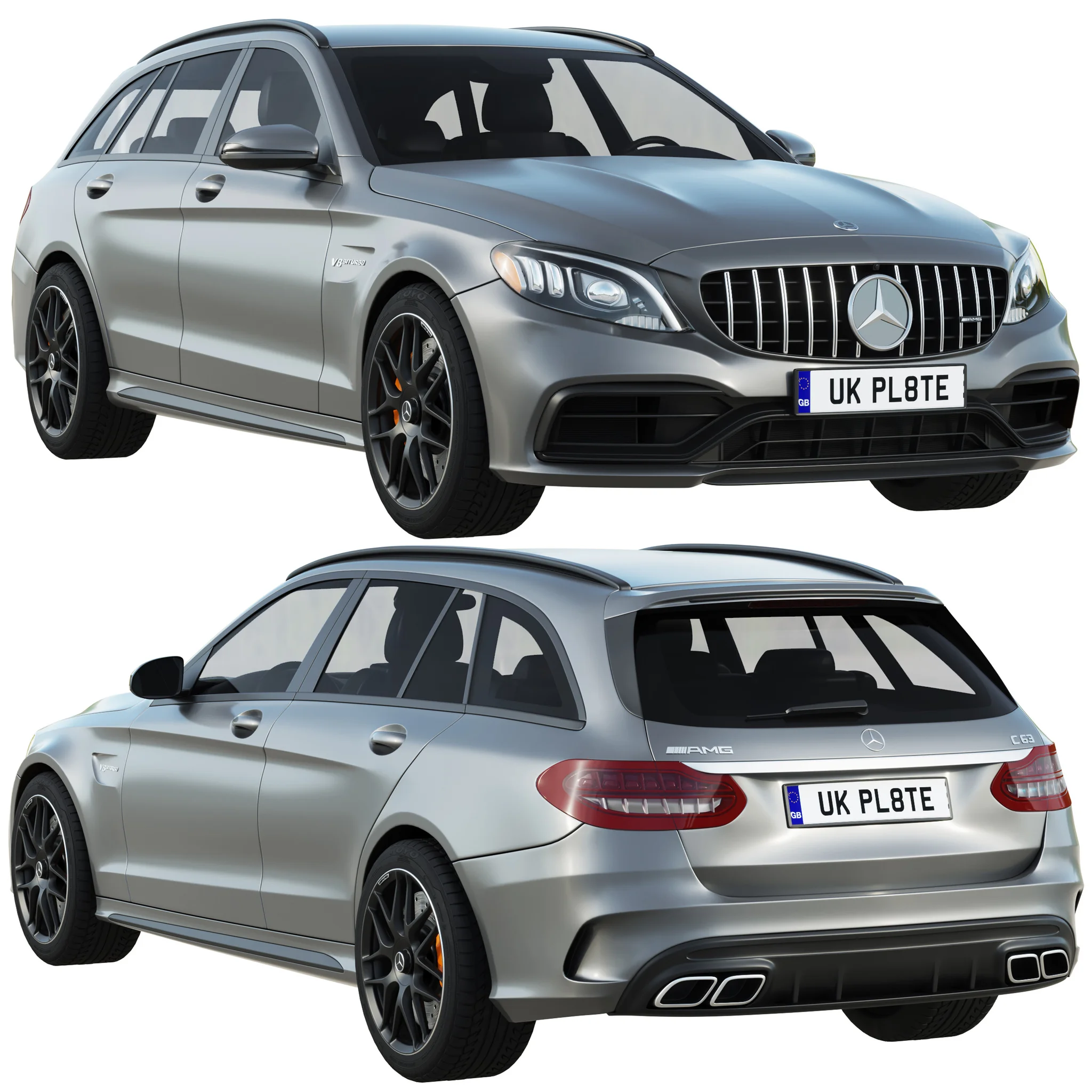 Mercedes Benz C63 Estate, 3D model preview 24