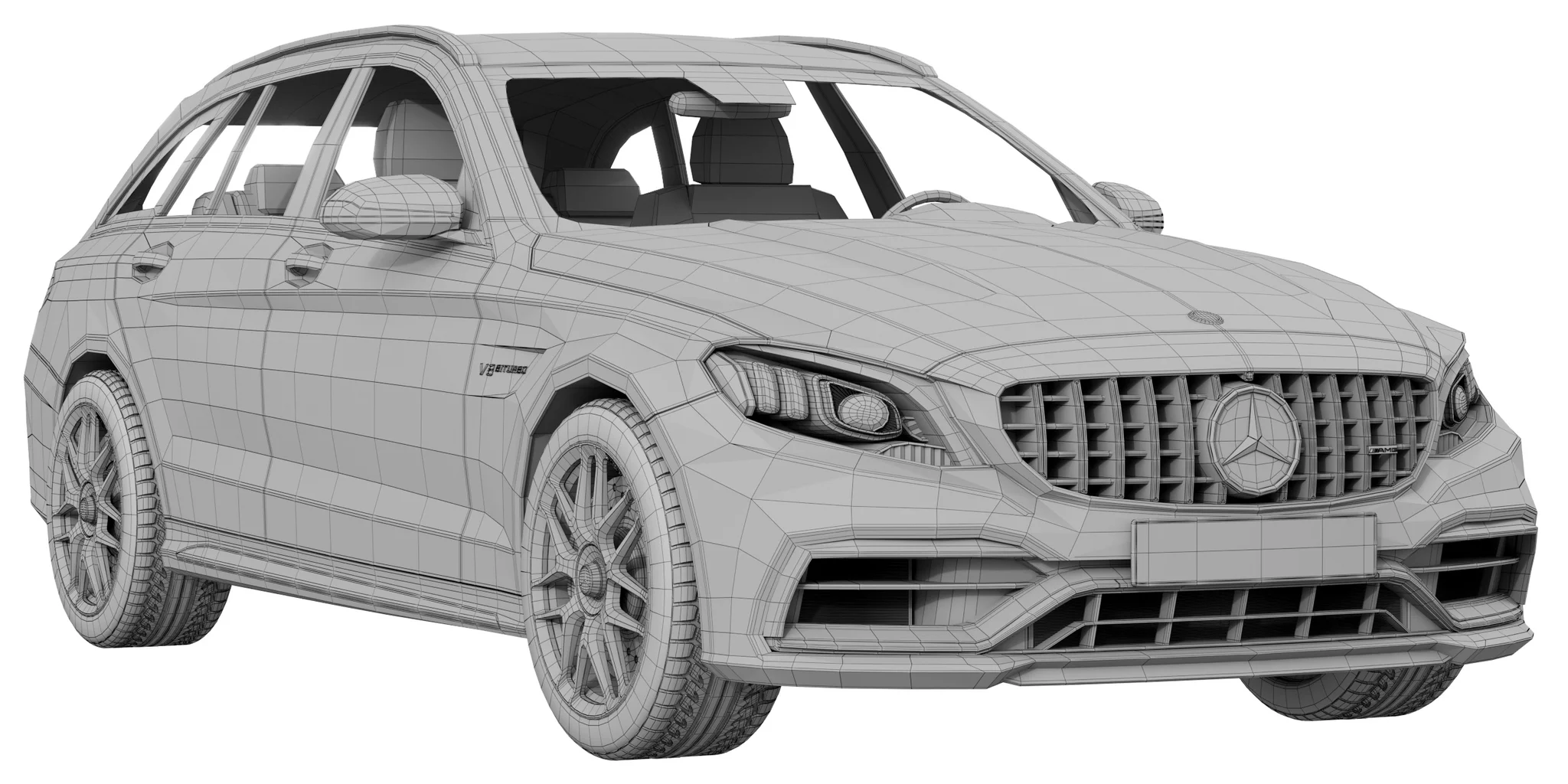 Mercedes Benz C63 Estate, 3D model preview 25
