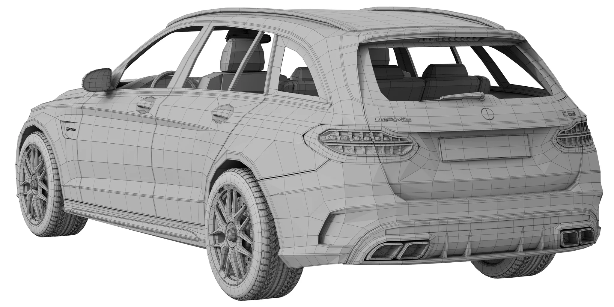 Mercedes Benz C63 Estate, 3D model preview 28